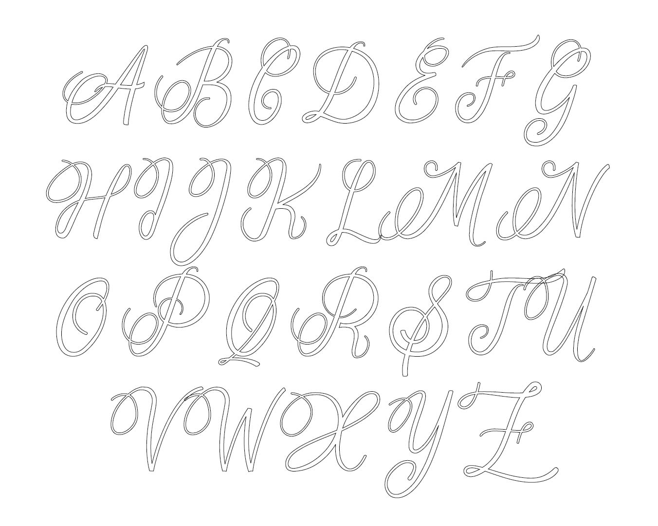 Calligraphy Letter Stencils Printable