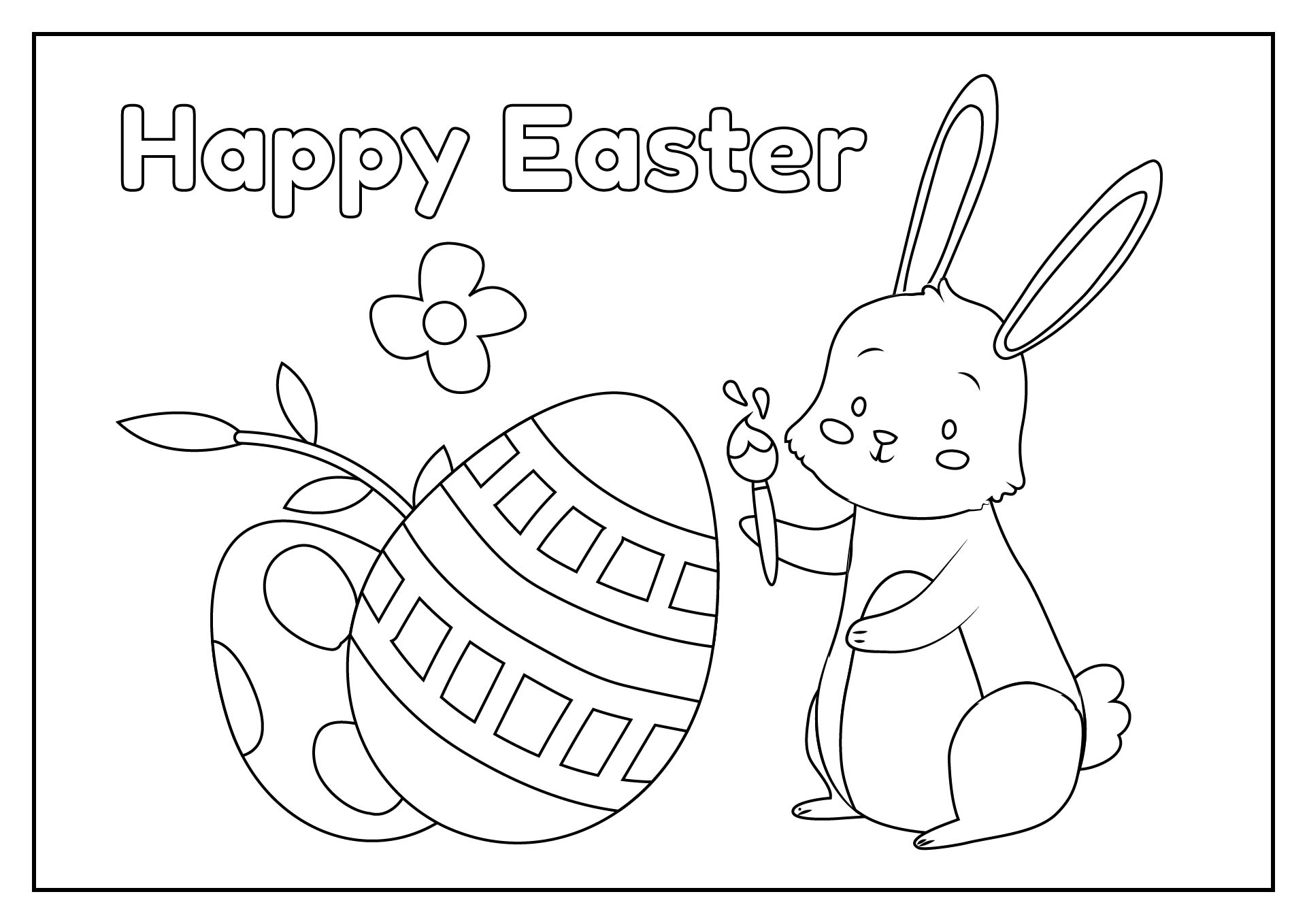 Easter Bunnies Coloring Pages Printable