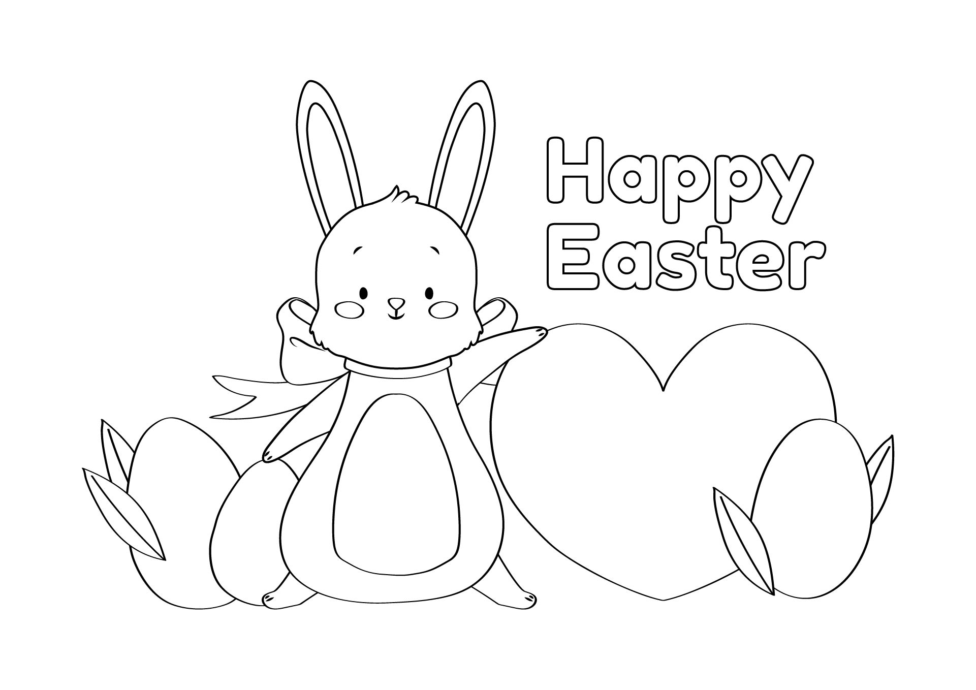 Easter Bunnies Coloring Pages Printable