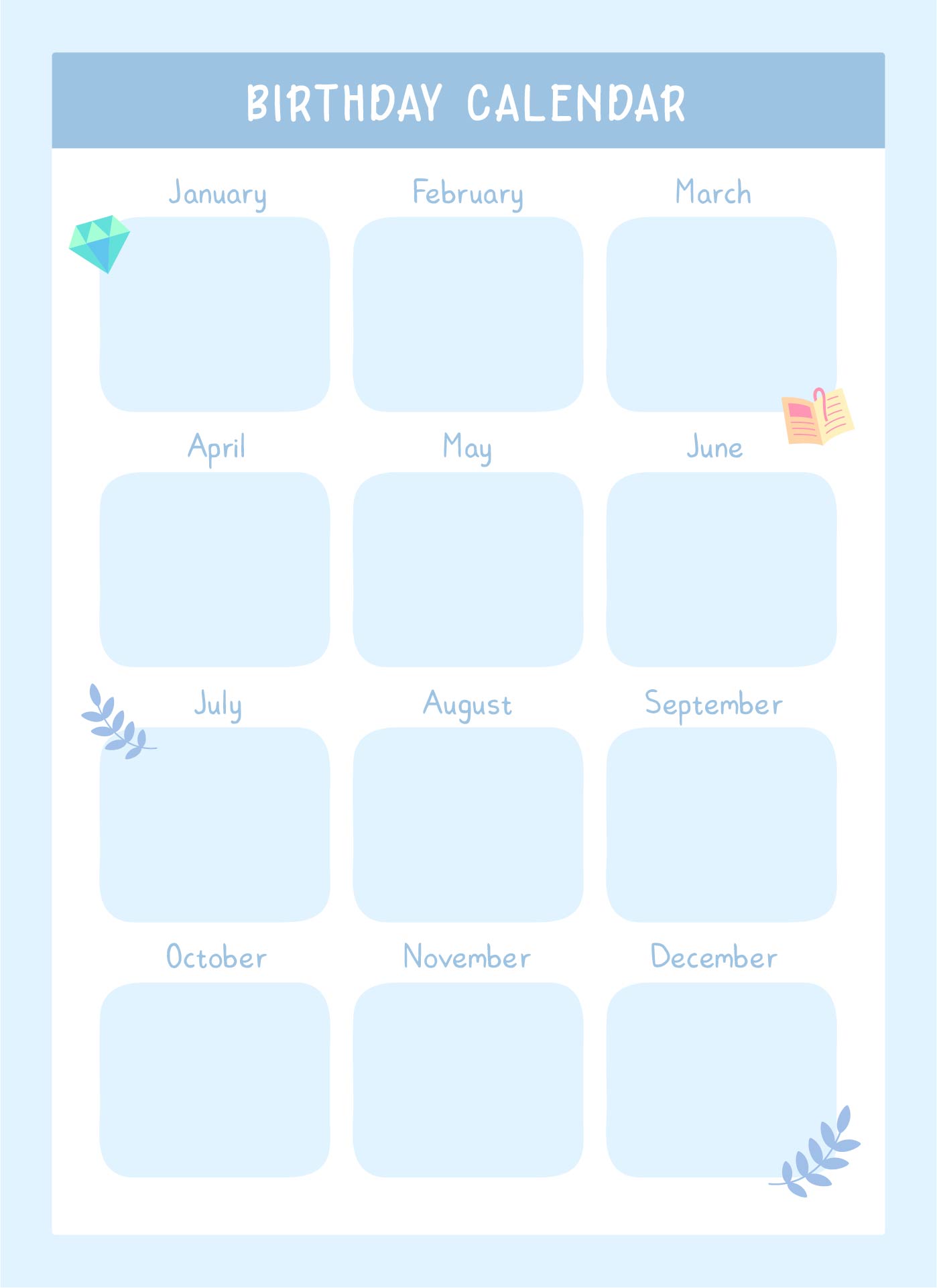 Birthday Calendar Templates 2015