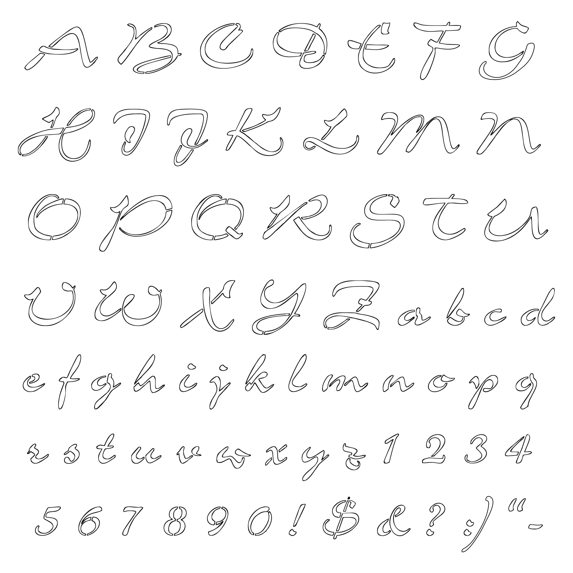 10 Best Printable Alphabet Stencils Calligraphy Letters Printablee
