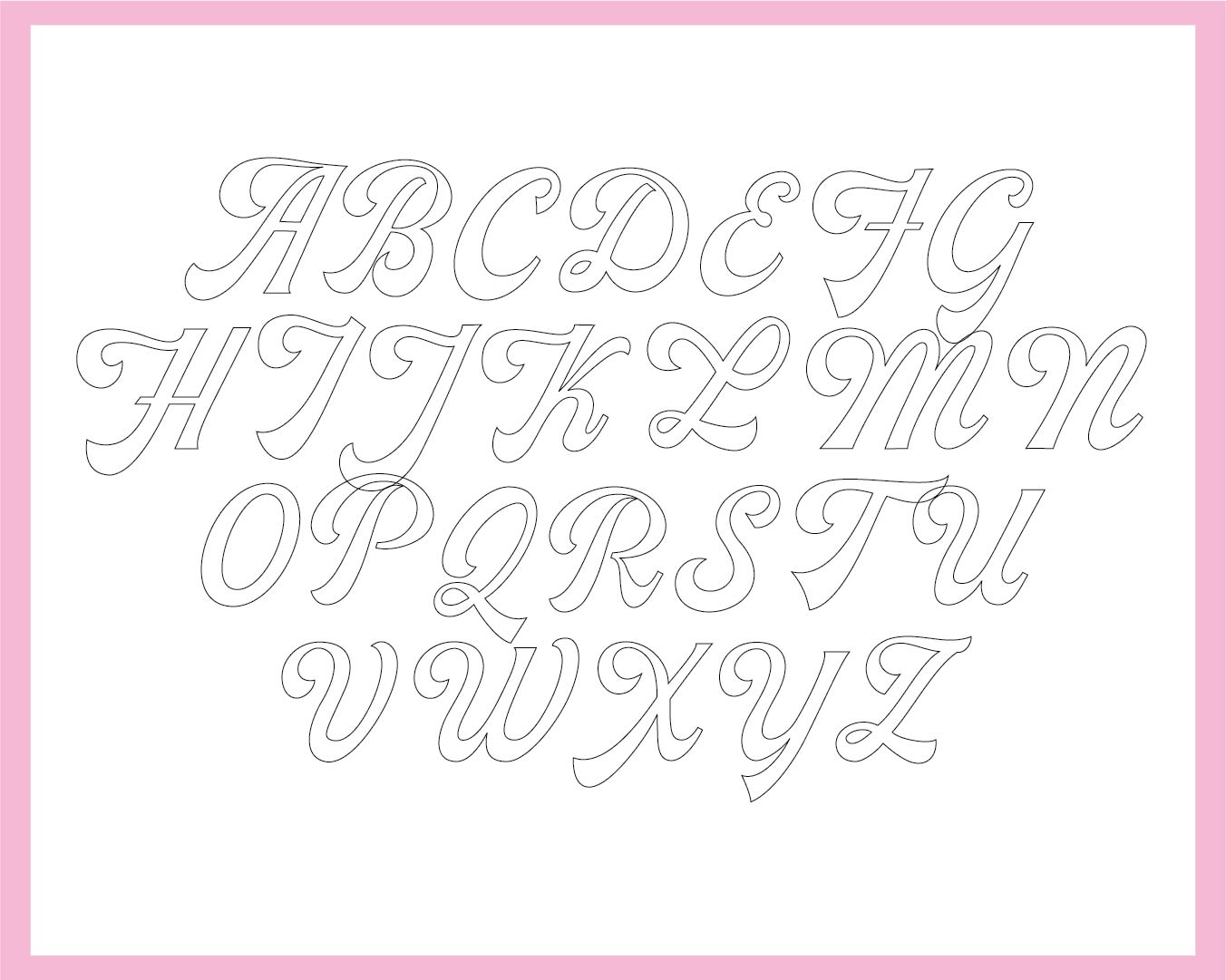Printable Calligraphy Letter Stencils