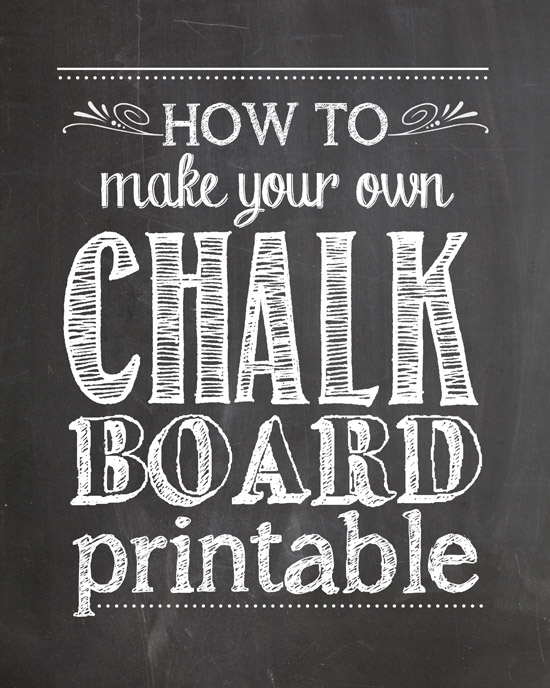 Printable Chalkboard Template