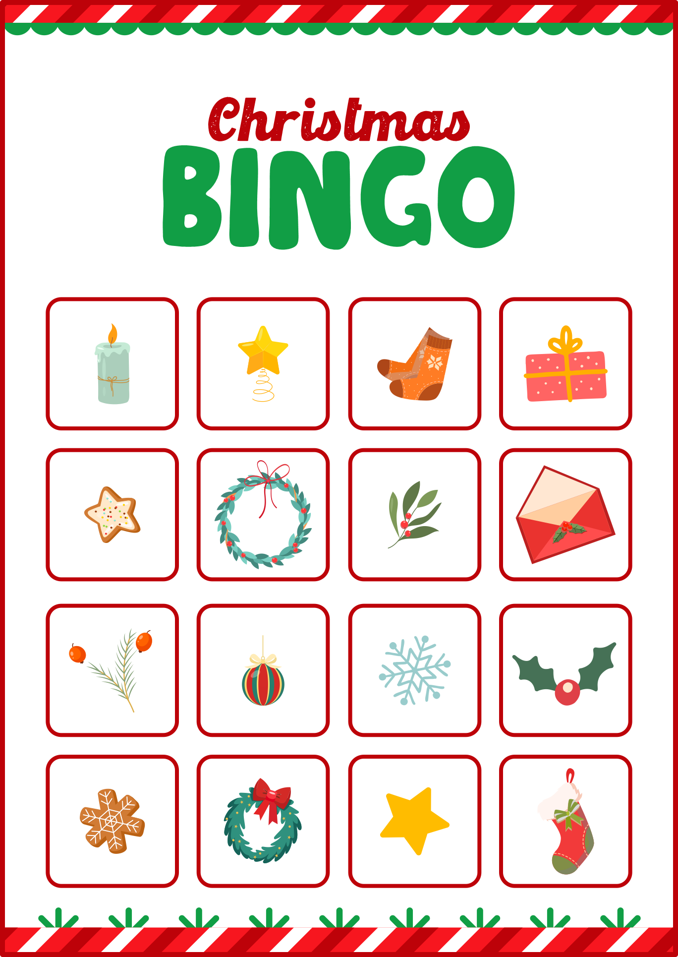 Printable Christmas Bingo Boards