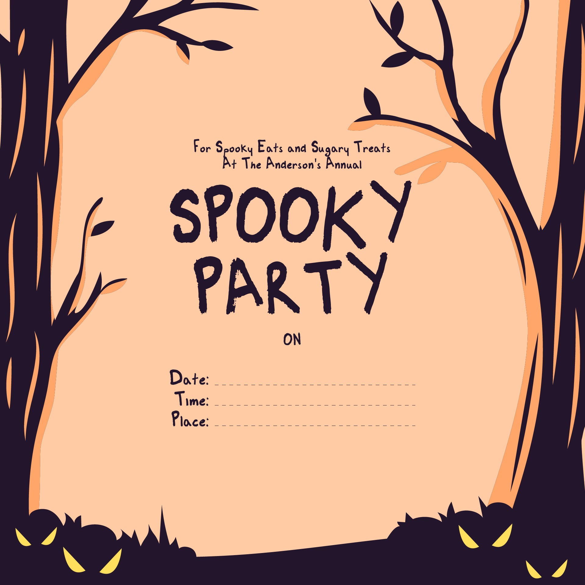 Printable Halloween Birthday Party Invitations