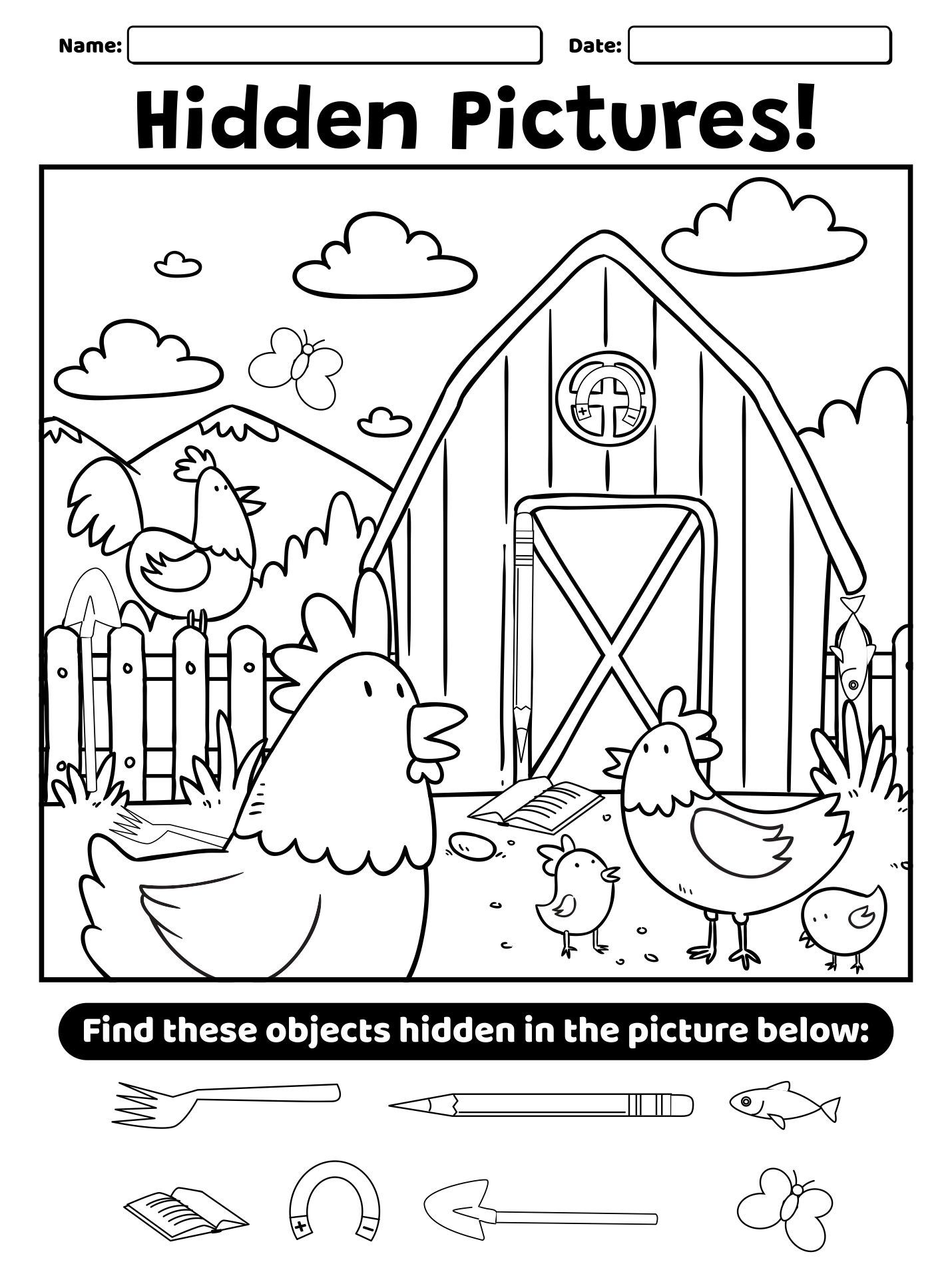 Hidden Object Printables For Kids
