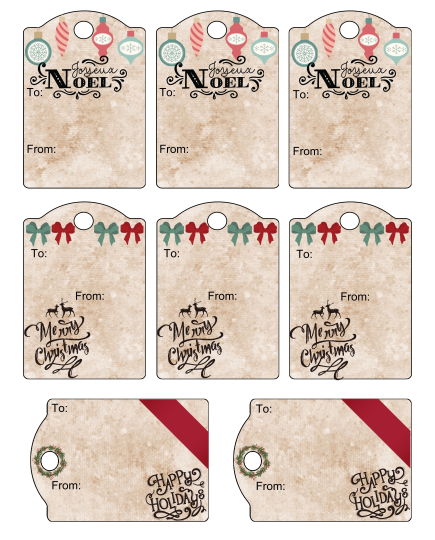  Printable Retro Christmas Tags