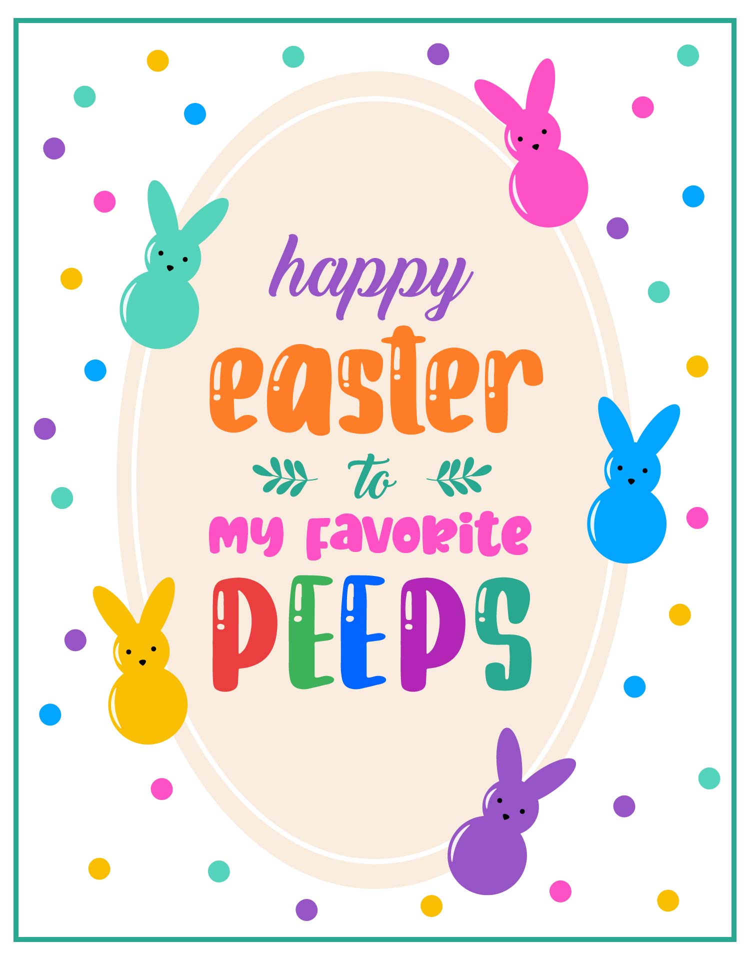 Happy Easter to My Peeps Printable