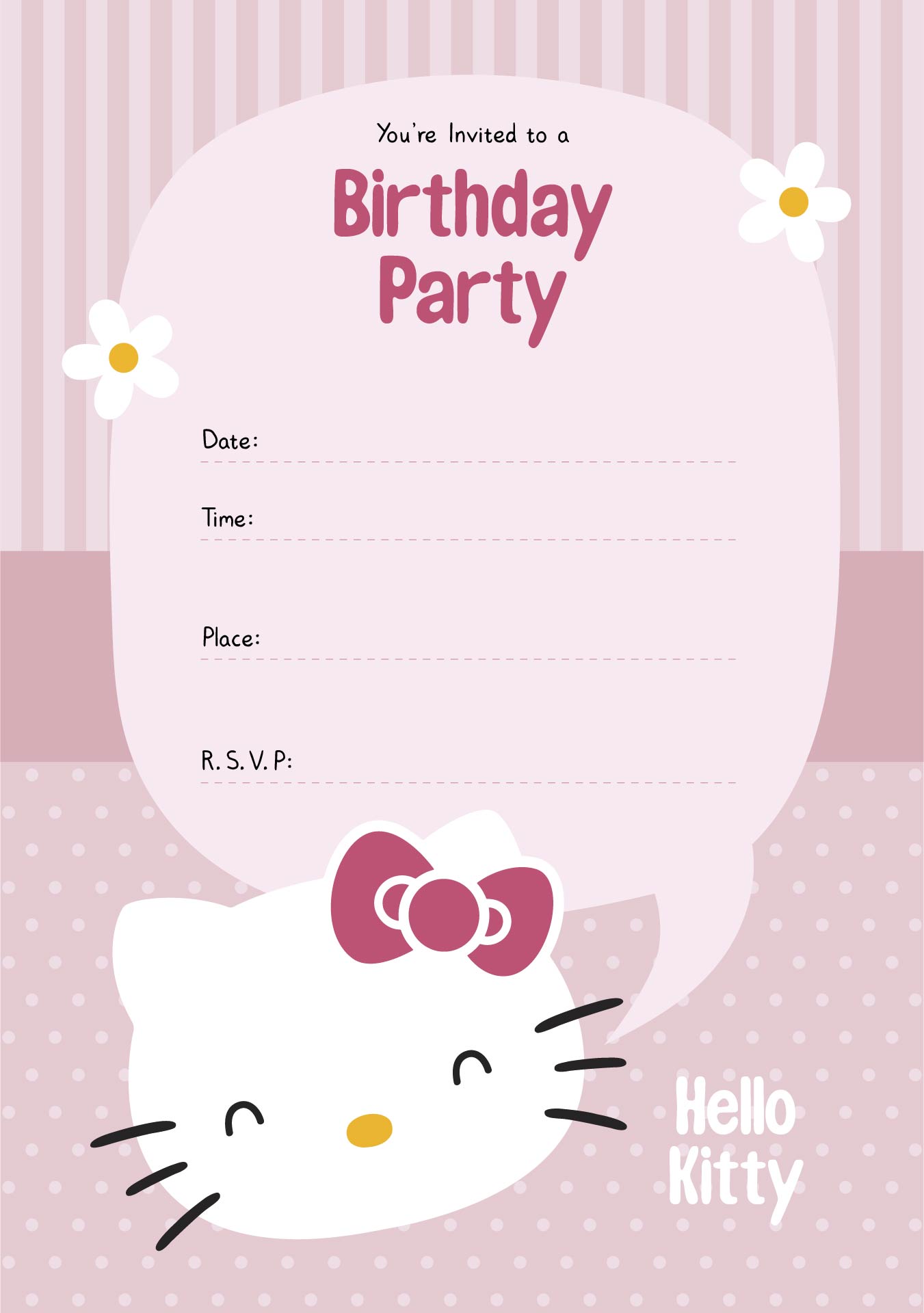 Hello Kitty Birthday Invitation Printable Free