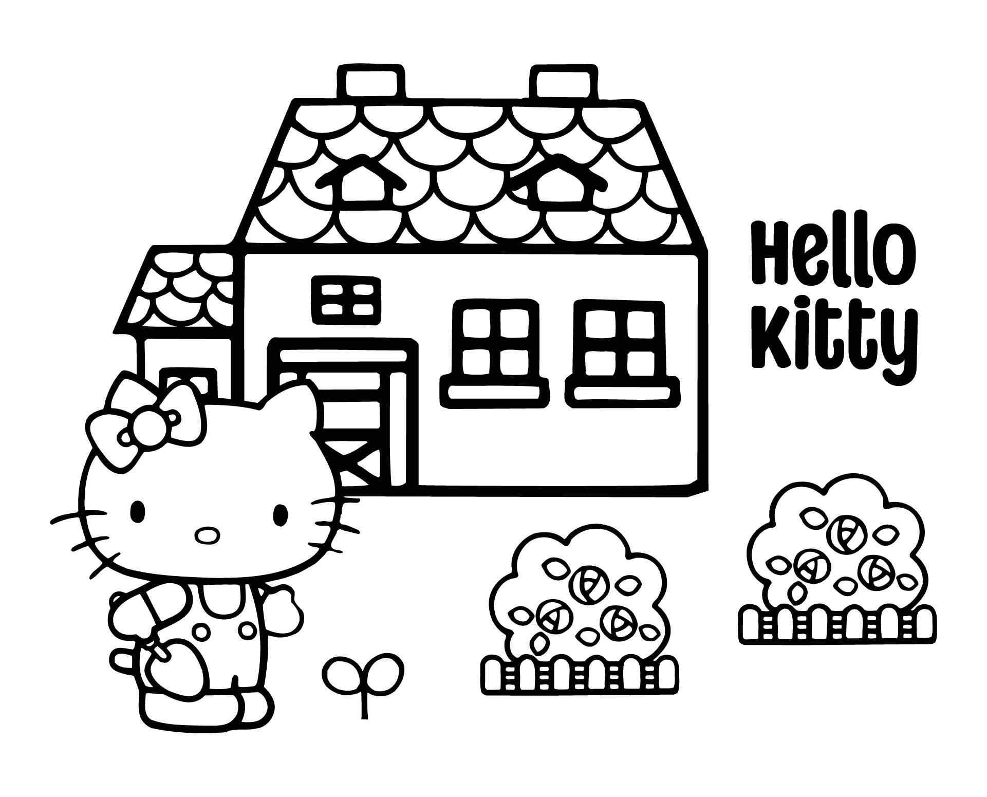 Hello Kitty Face Coloring Pages