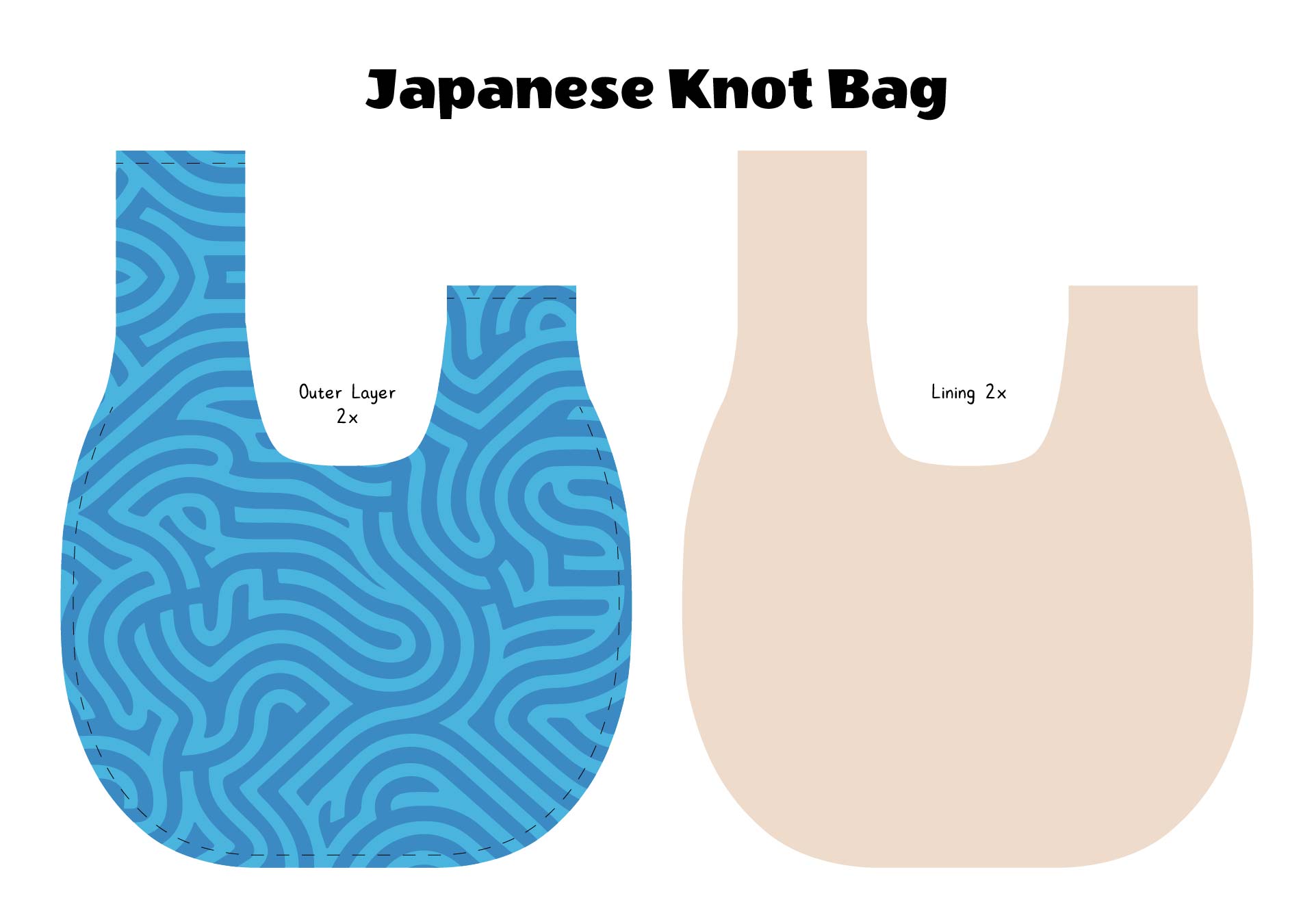 Japanese Knot Bag  Printable Pattern