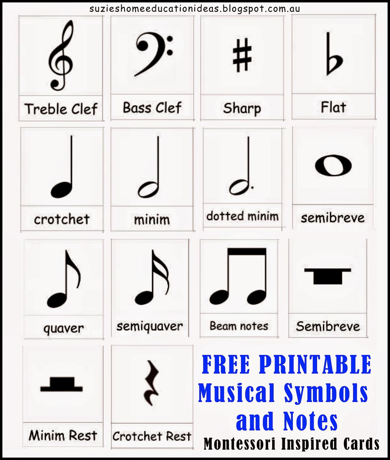 Music Note Symbol Names