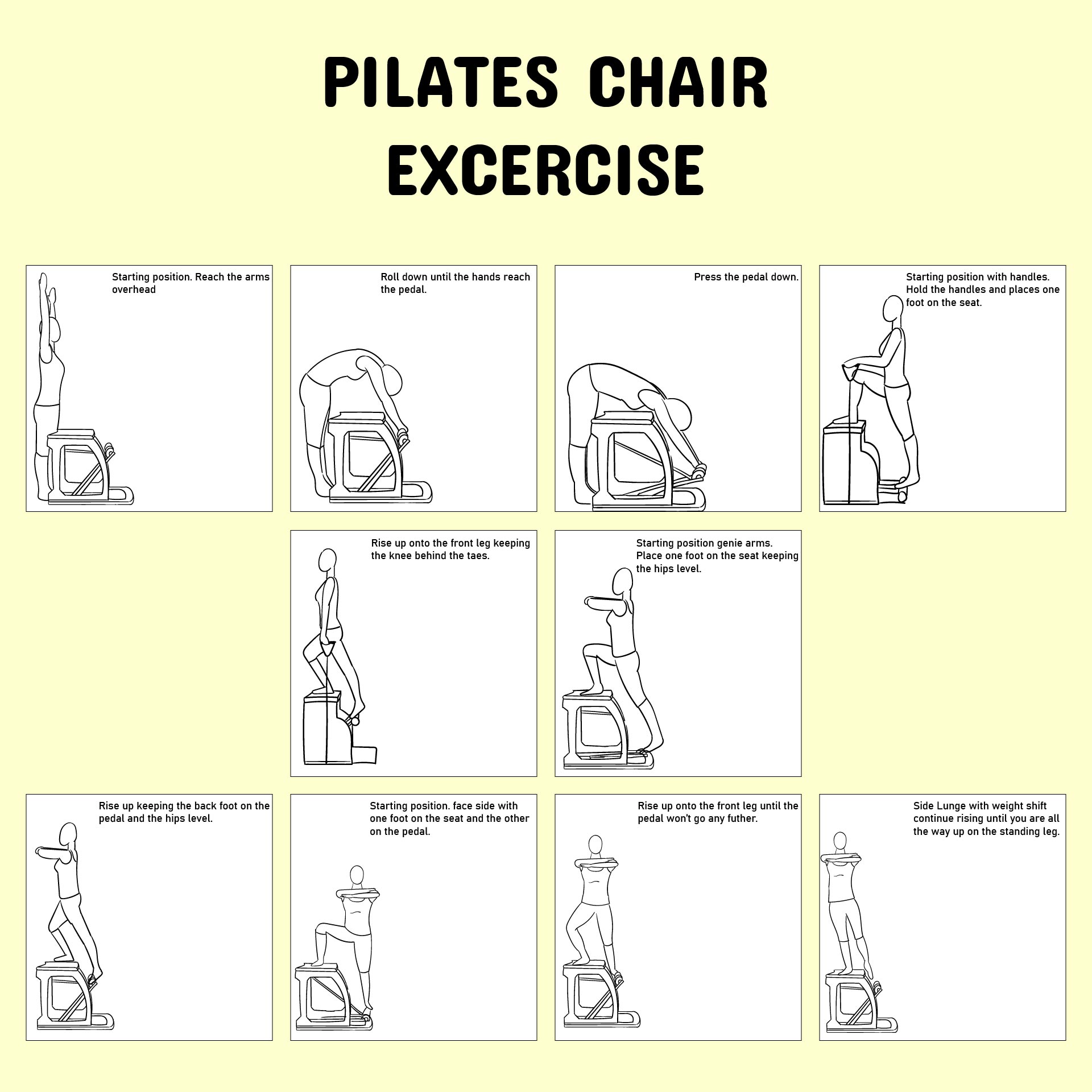 Pilates Chair Exercise Chart Printable