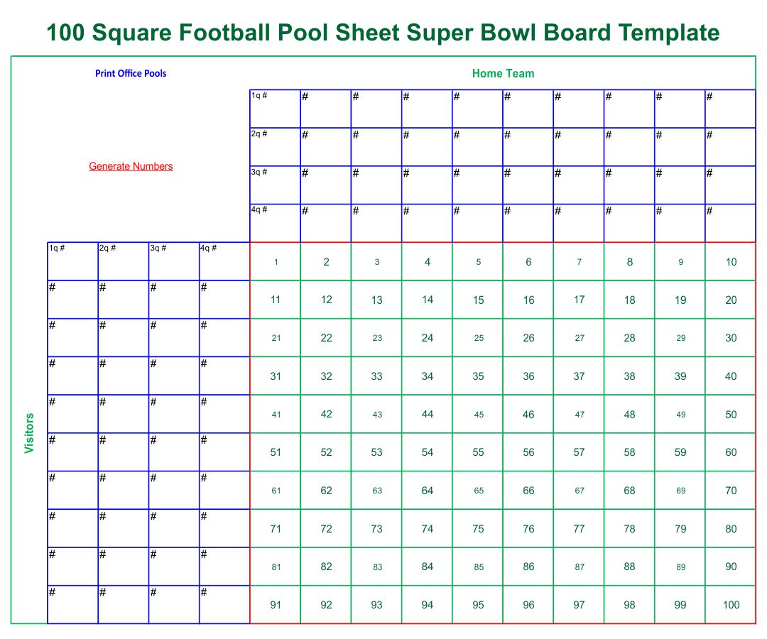 Free Printable Football Pool Template Printable Free Templates