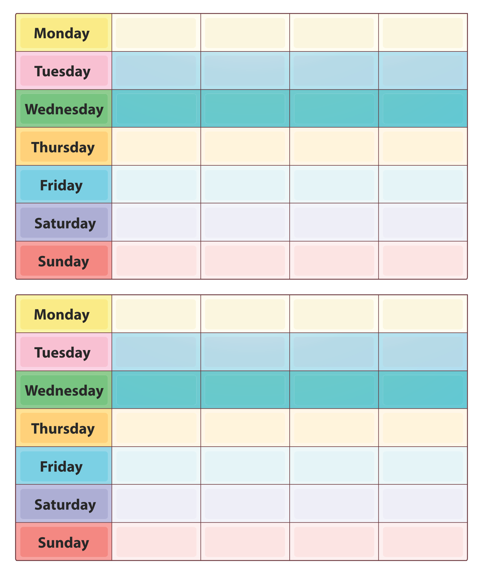 Printable 2 Week Blank Calendar Template