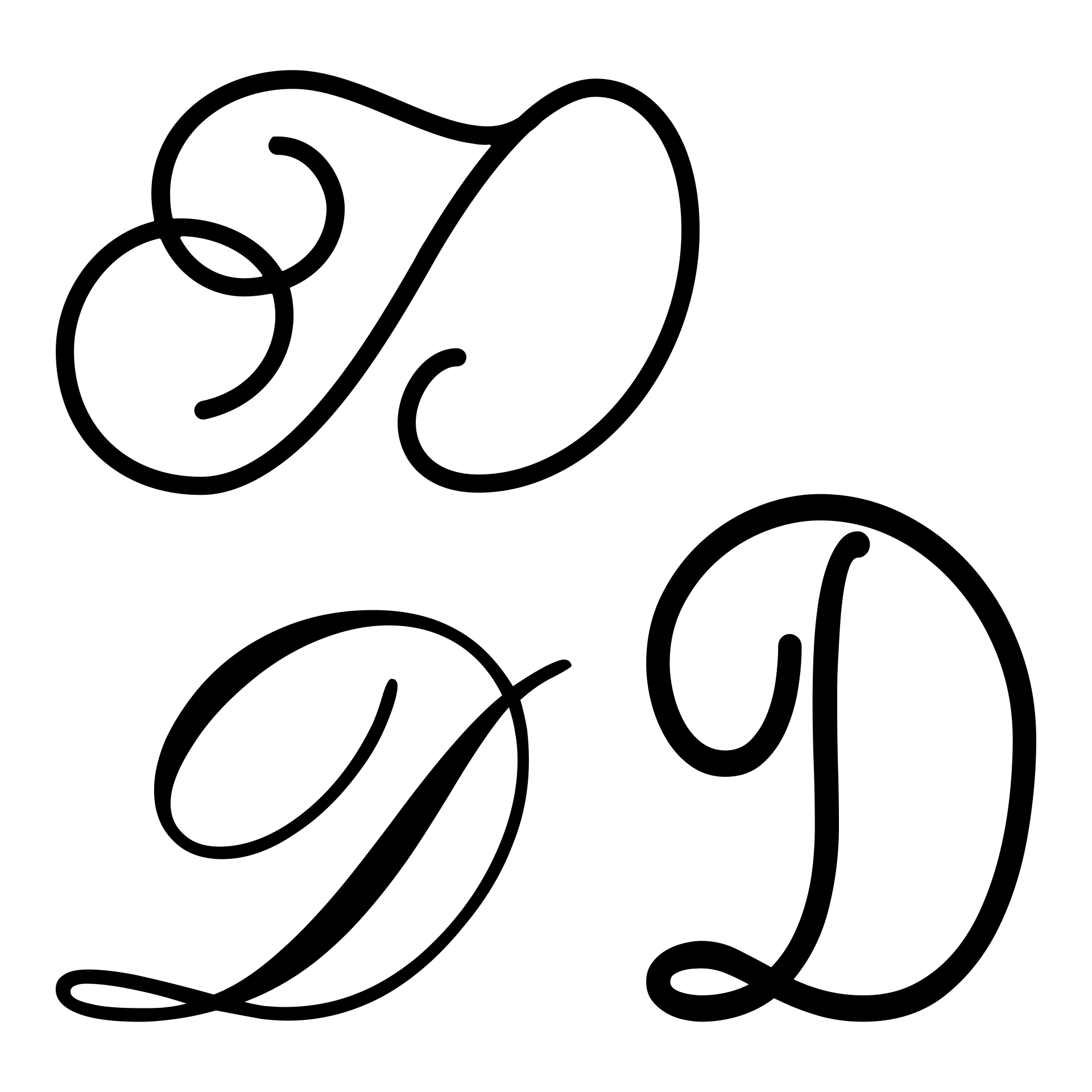 Printable Calligraphy Letter D