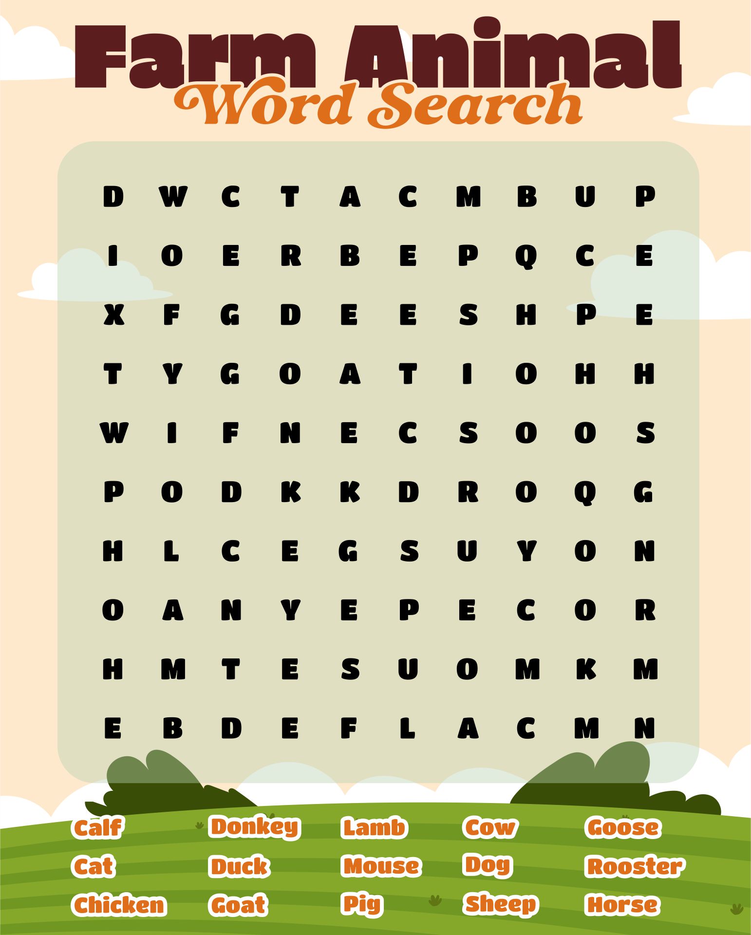 Printable Word Search Puzzles Print