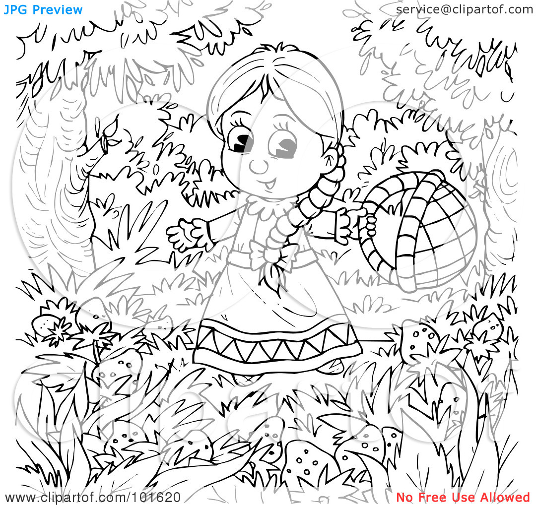 Strawberry Girl Coloring Page