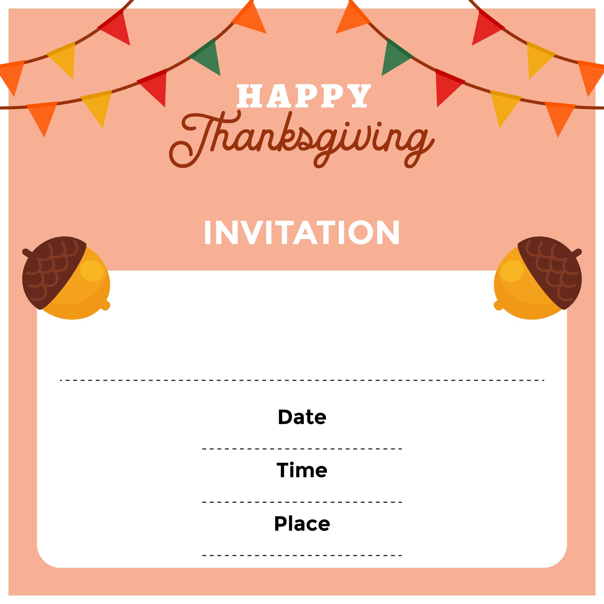 Blank Thanksgiving Invitations