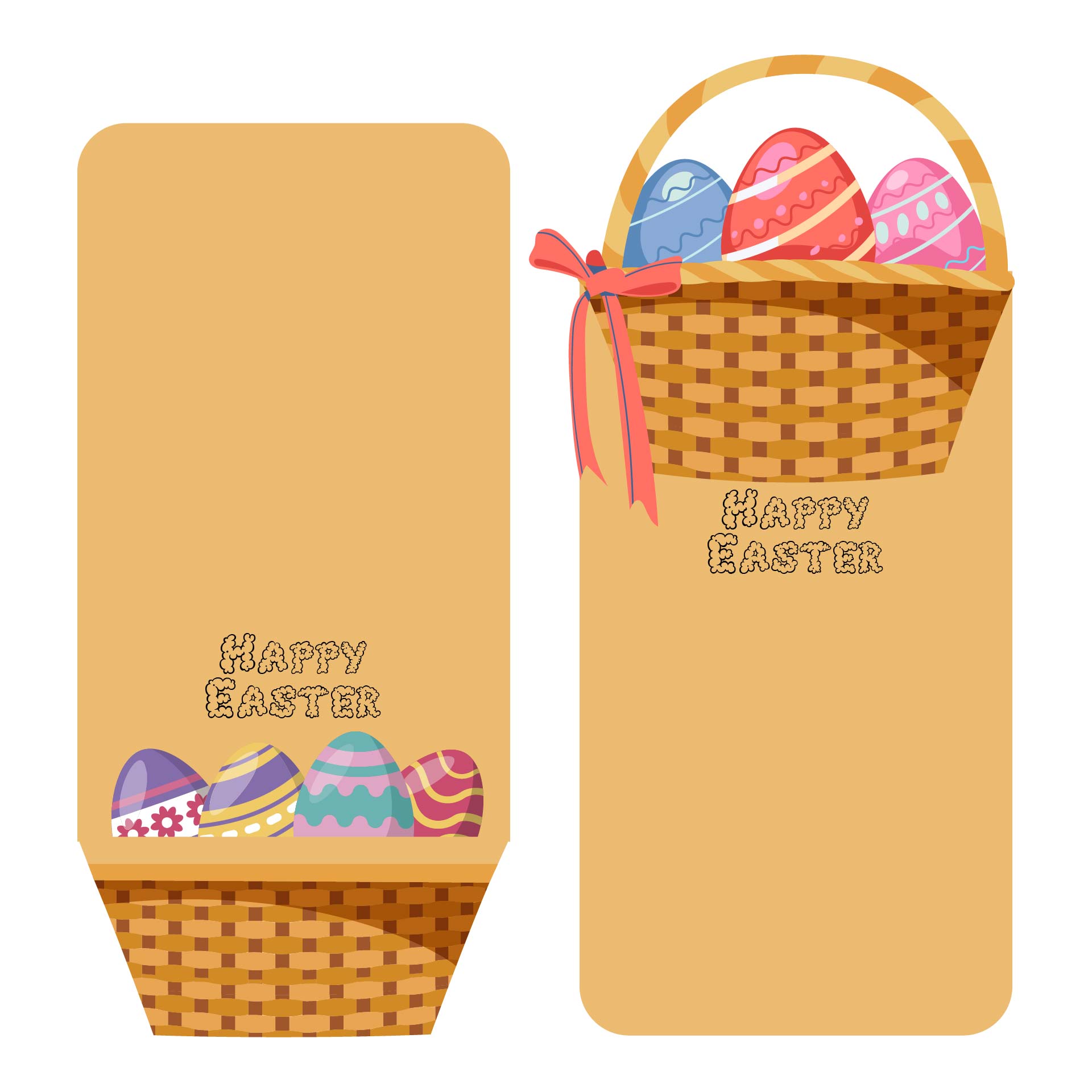 Card Easter Basket Template