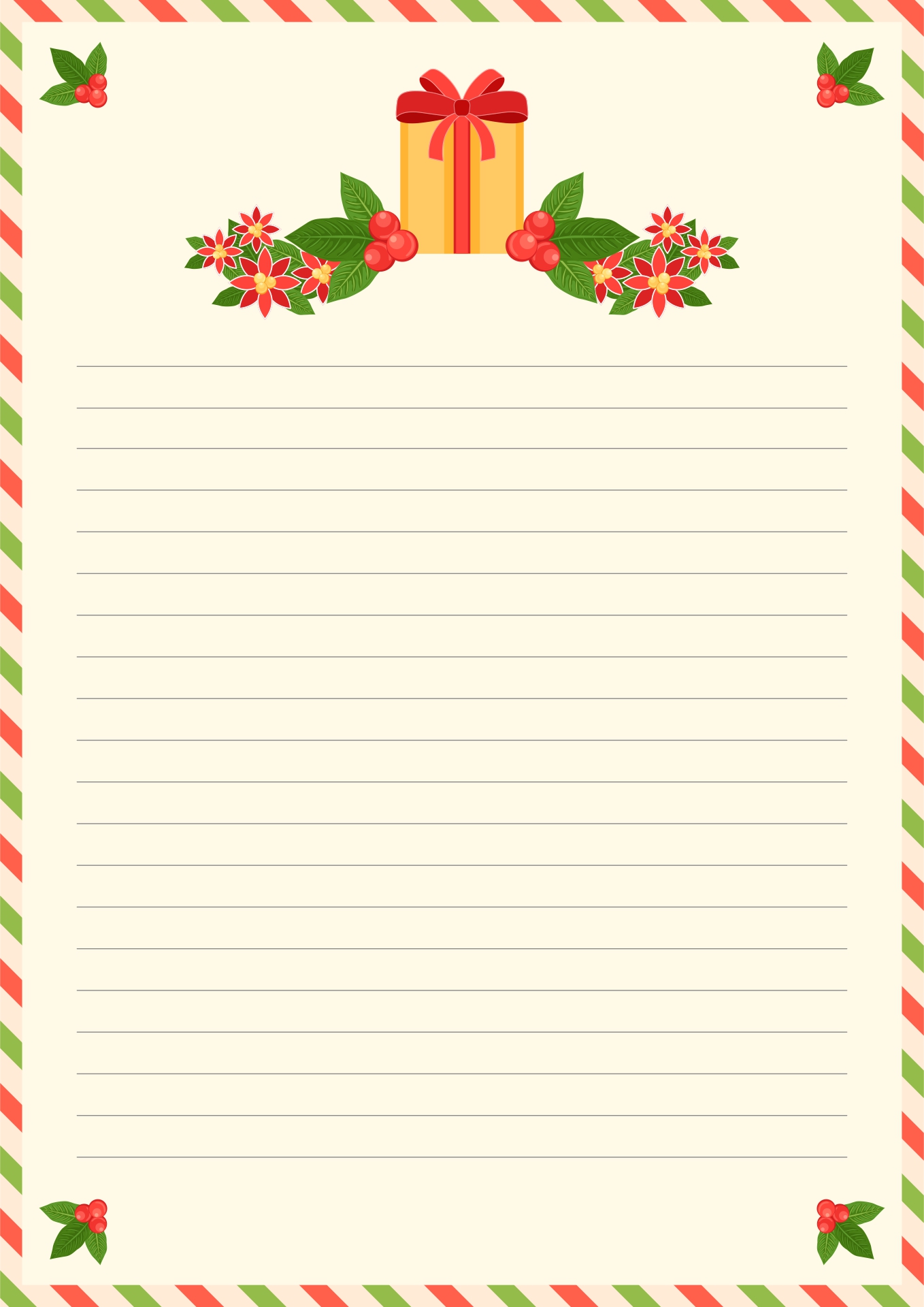 Downloadable Free Printable Christmas Stationery Paper