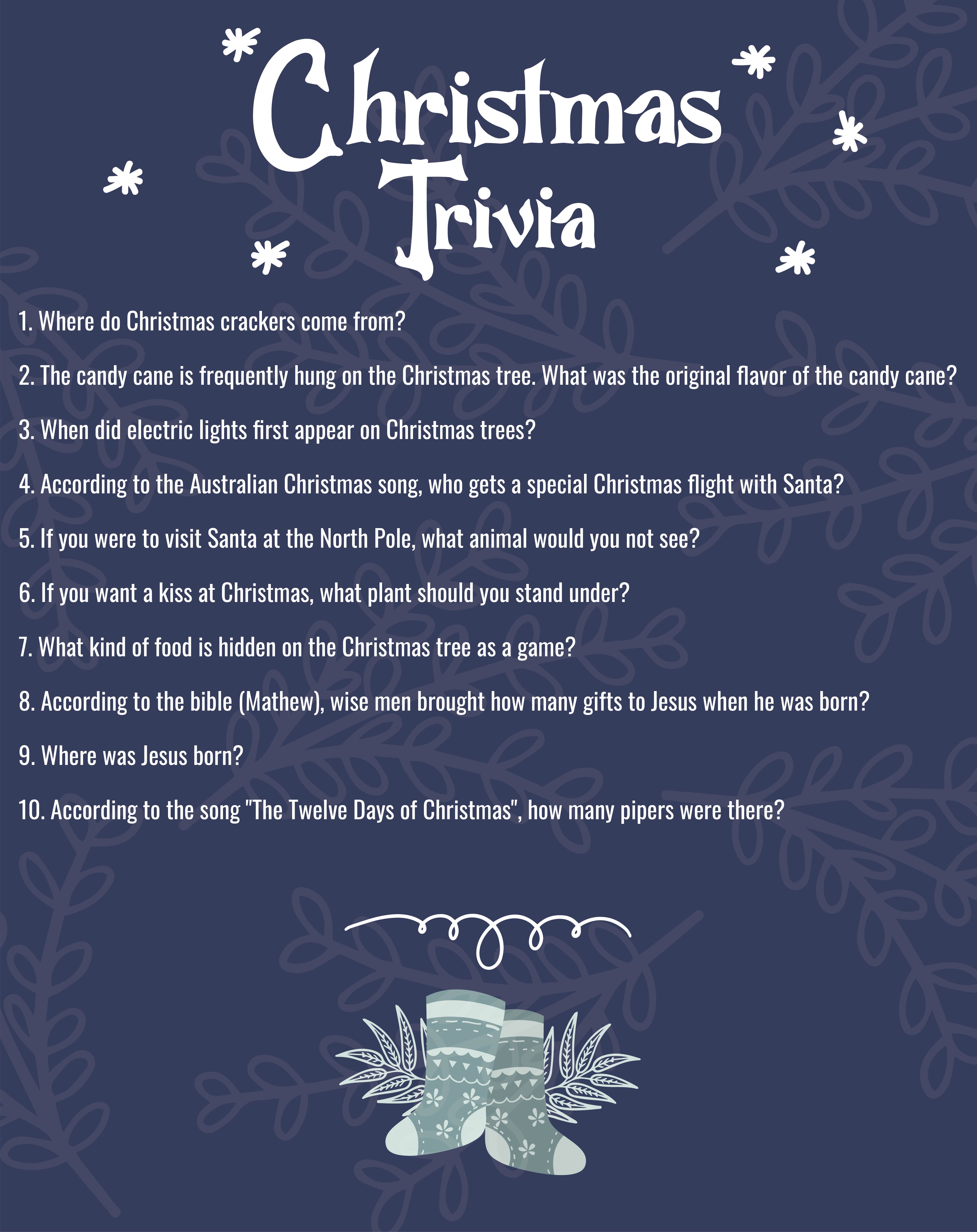 10 Best Printable Christmas Trivia Quizzes PDF for Free at Printablee