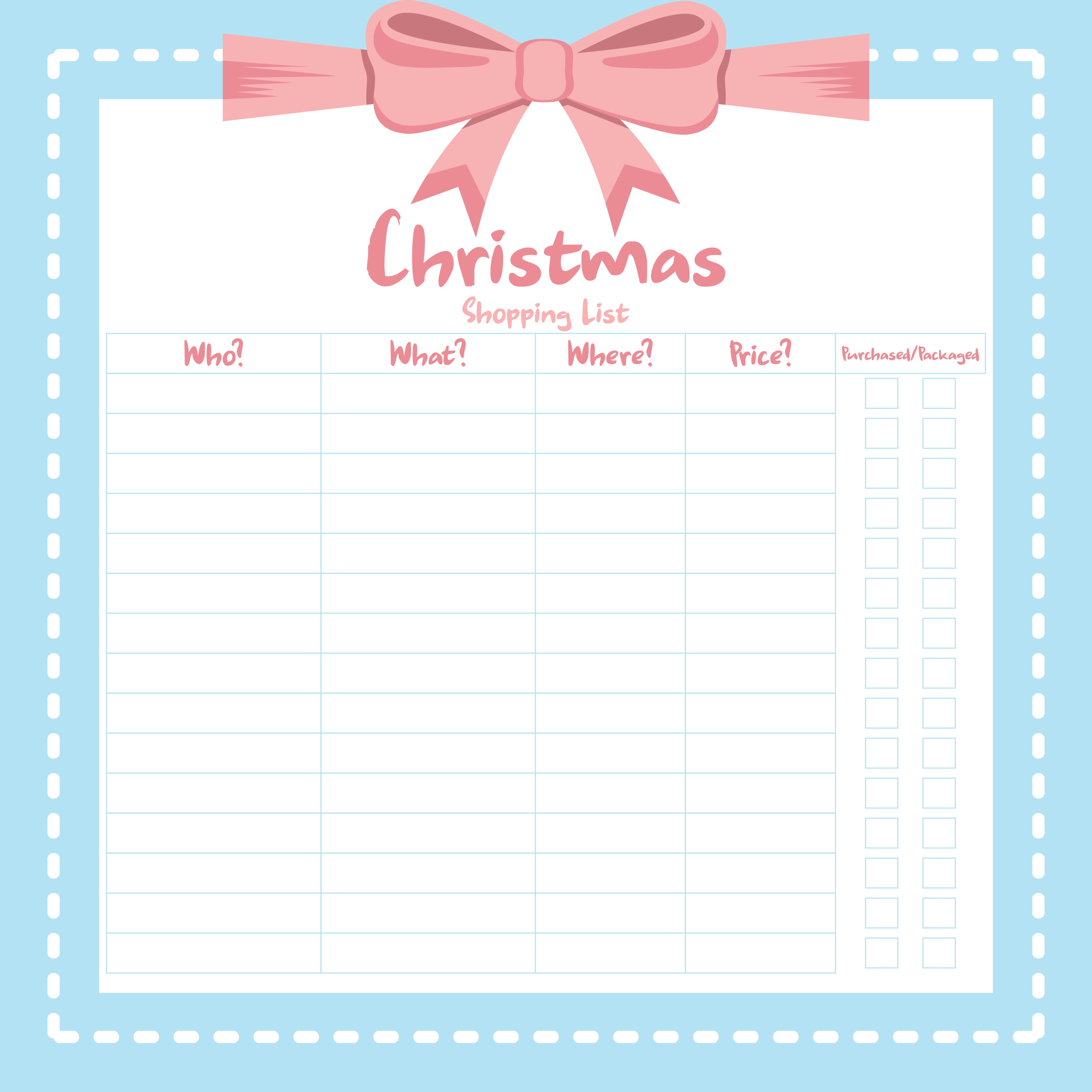 Christmas Shopping List