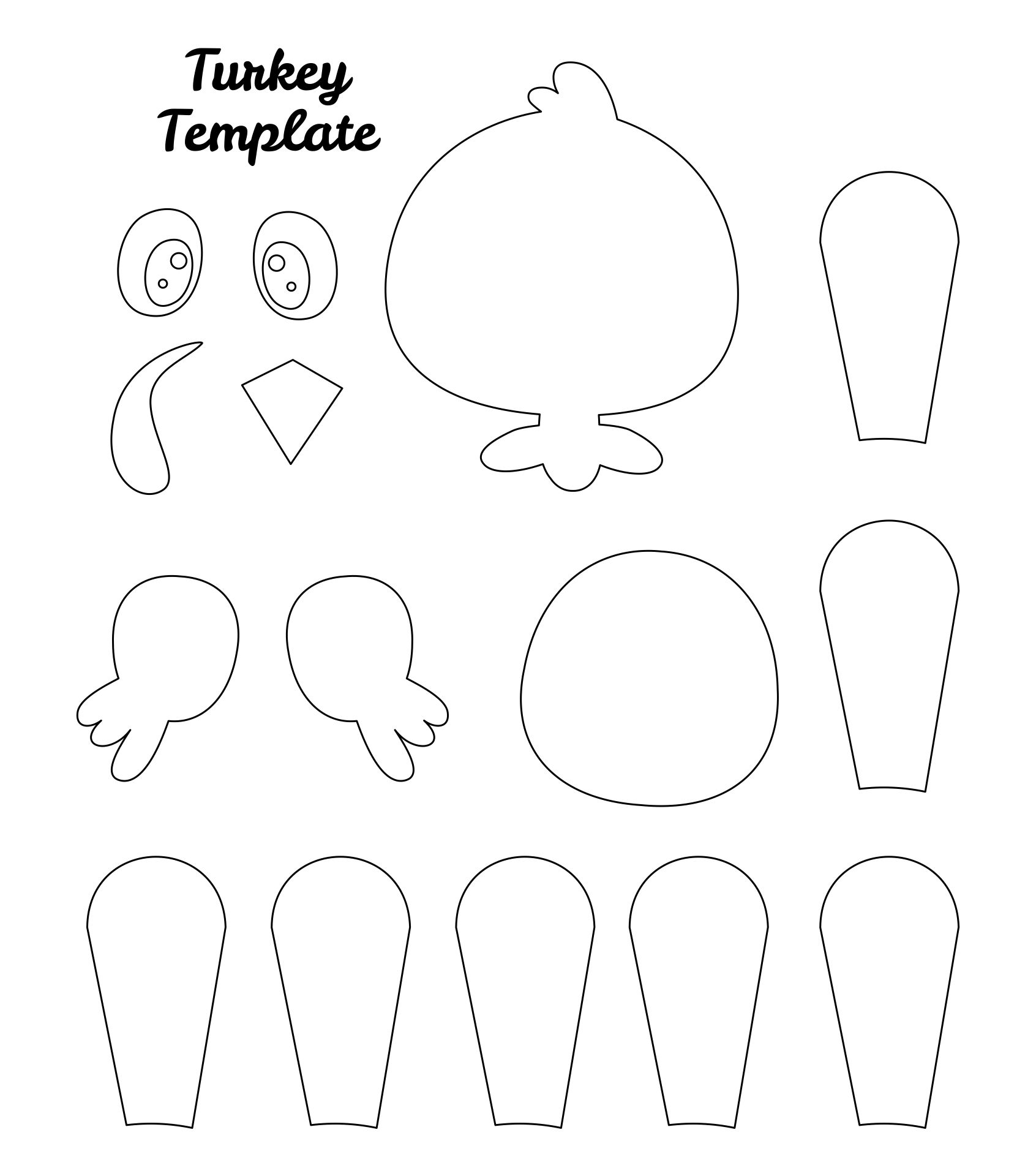 Hand Turkey Template Printable