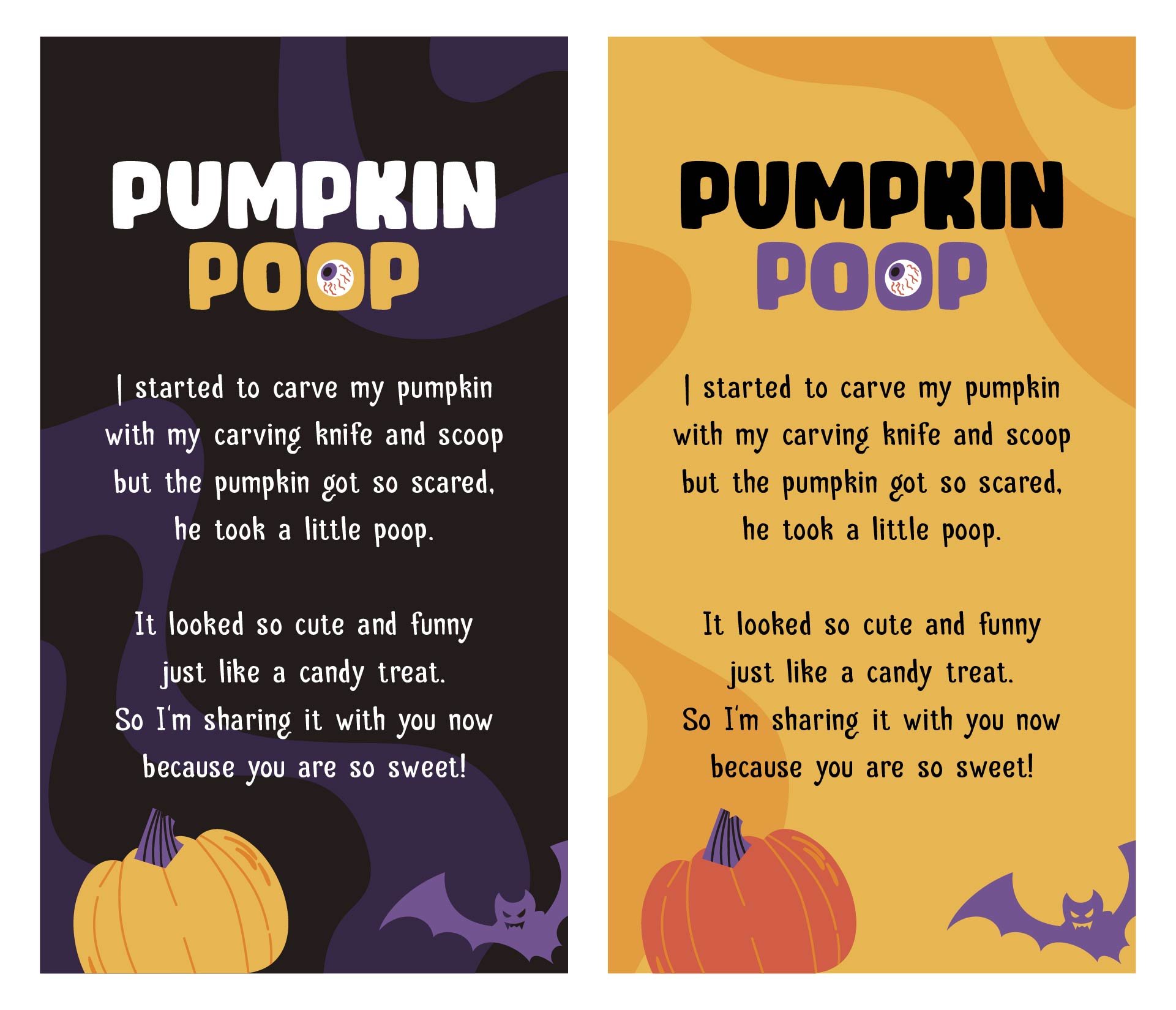Halloween Pumpkin Poop Printable Tags