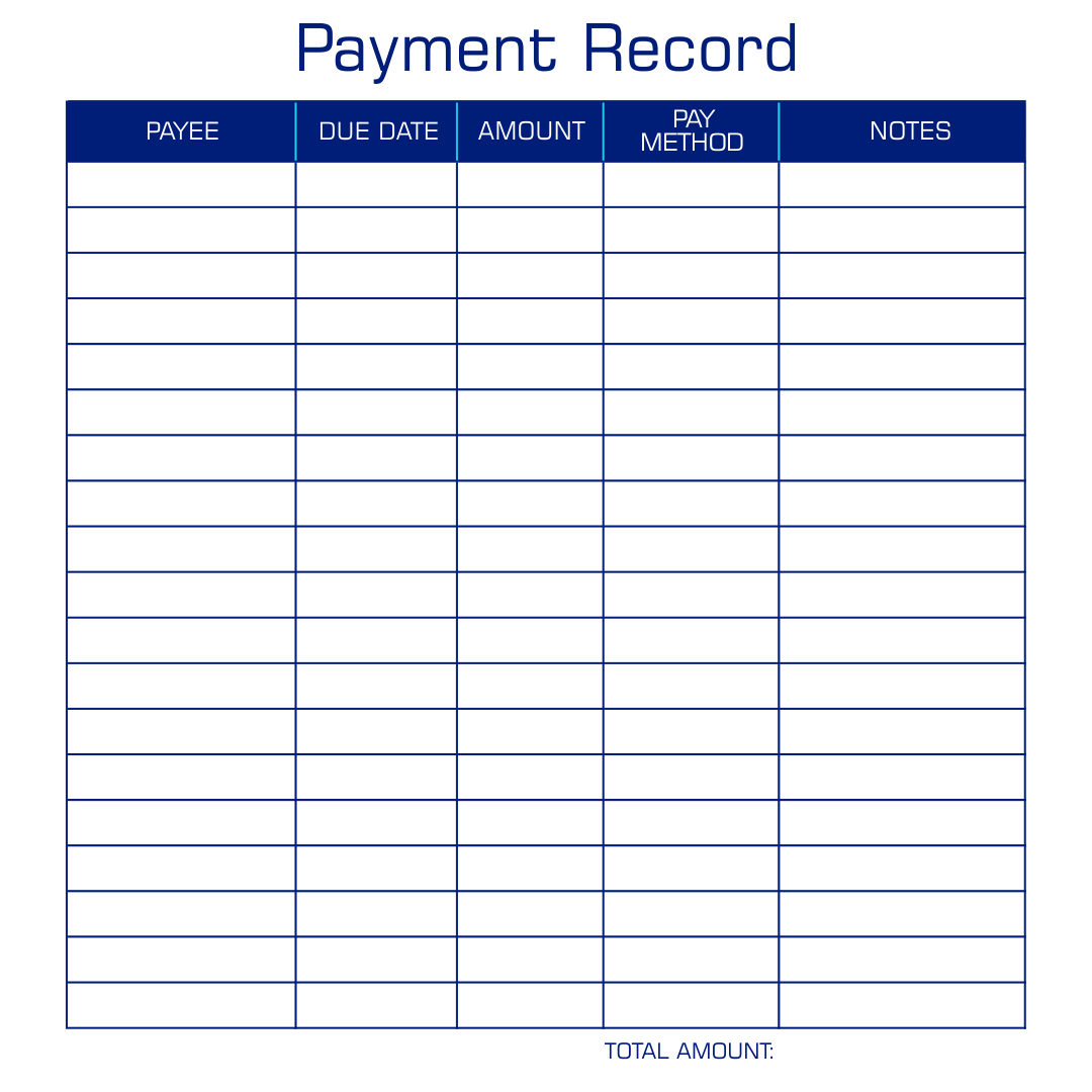 Free Printable Payment Log