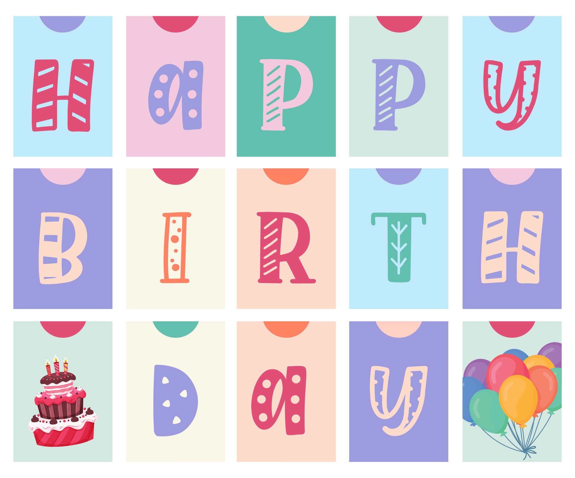 22 Best Happy Birthday Banner Printable - printablee.com With Free Happy Birthday Banner Templates Download