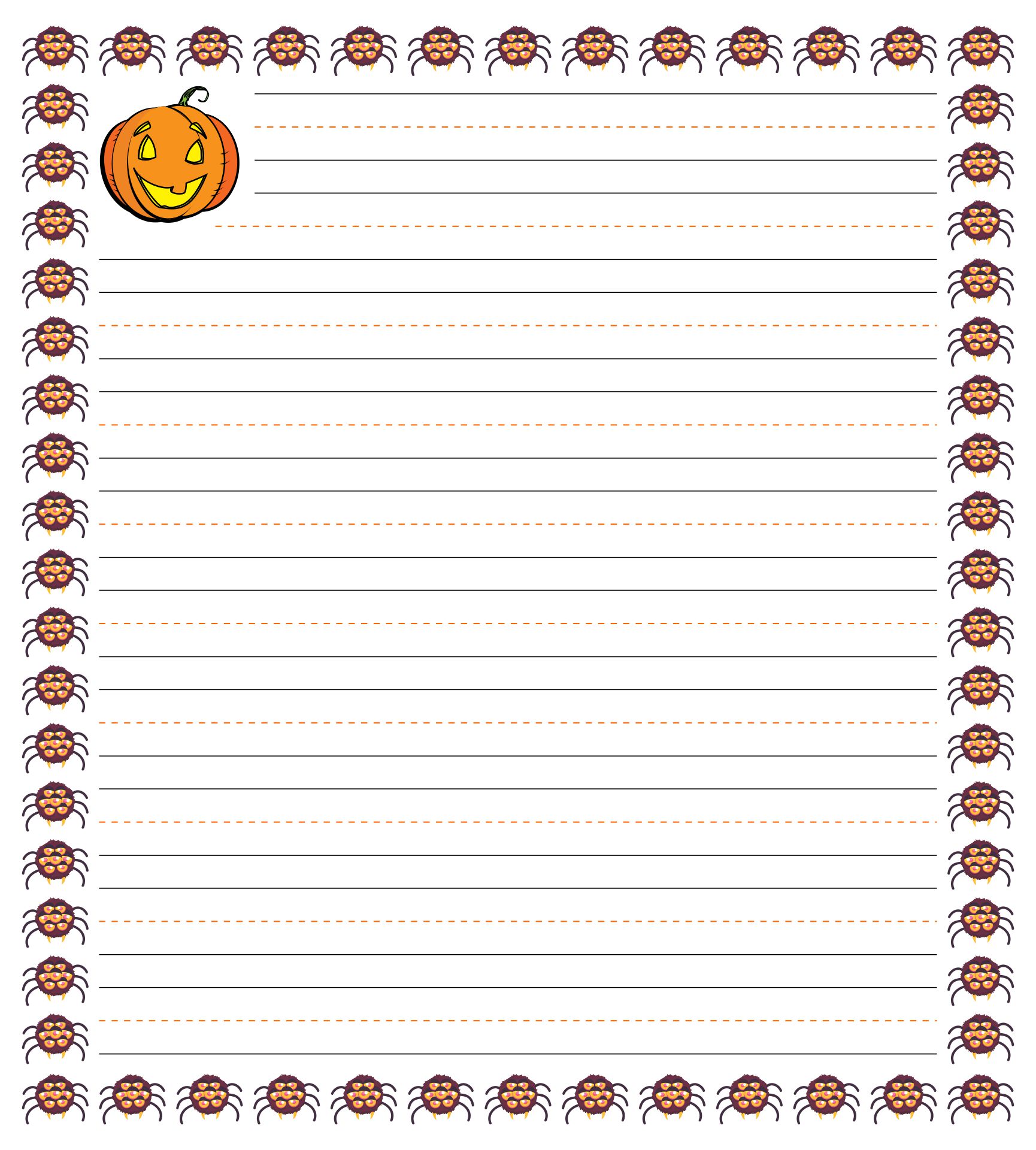 Halloween Lined Writing Paper