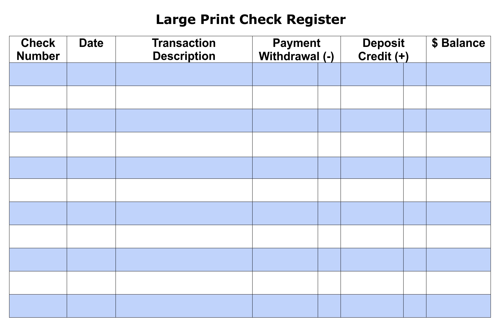 8 Best Free Printable Checkbook Register Printablee Com