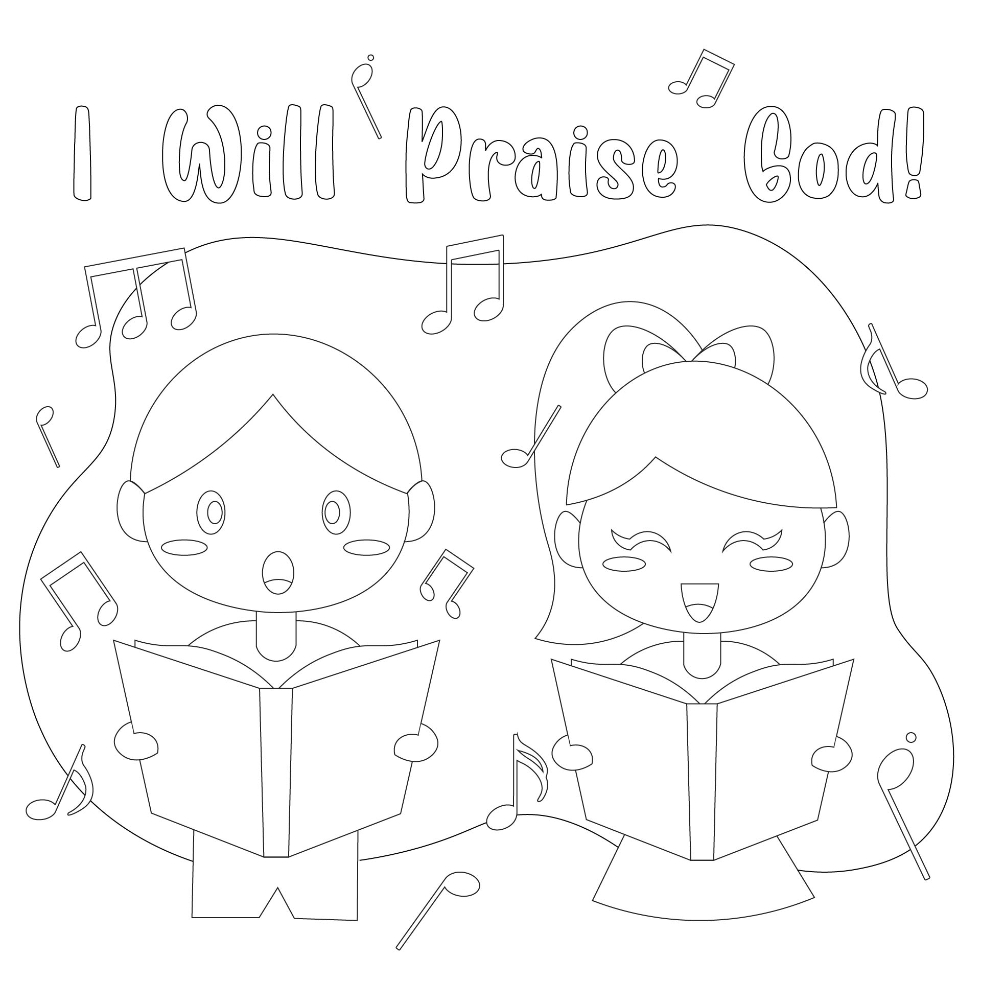 Praise Coloring Page Printable