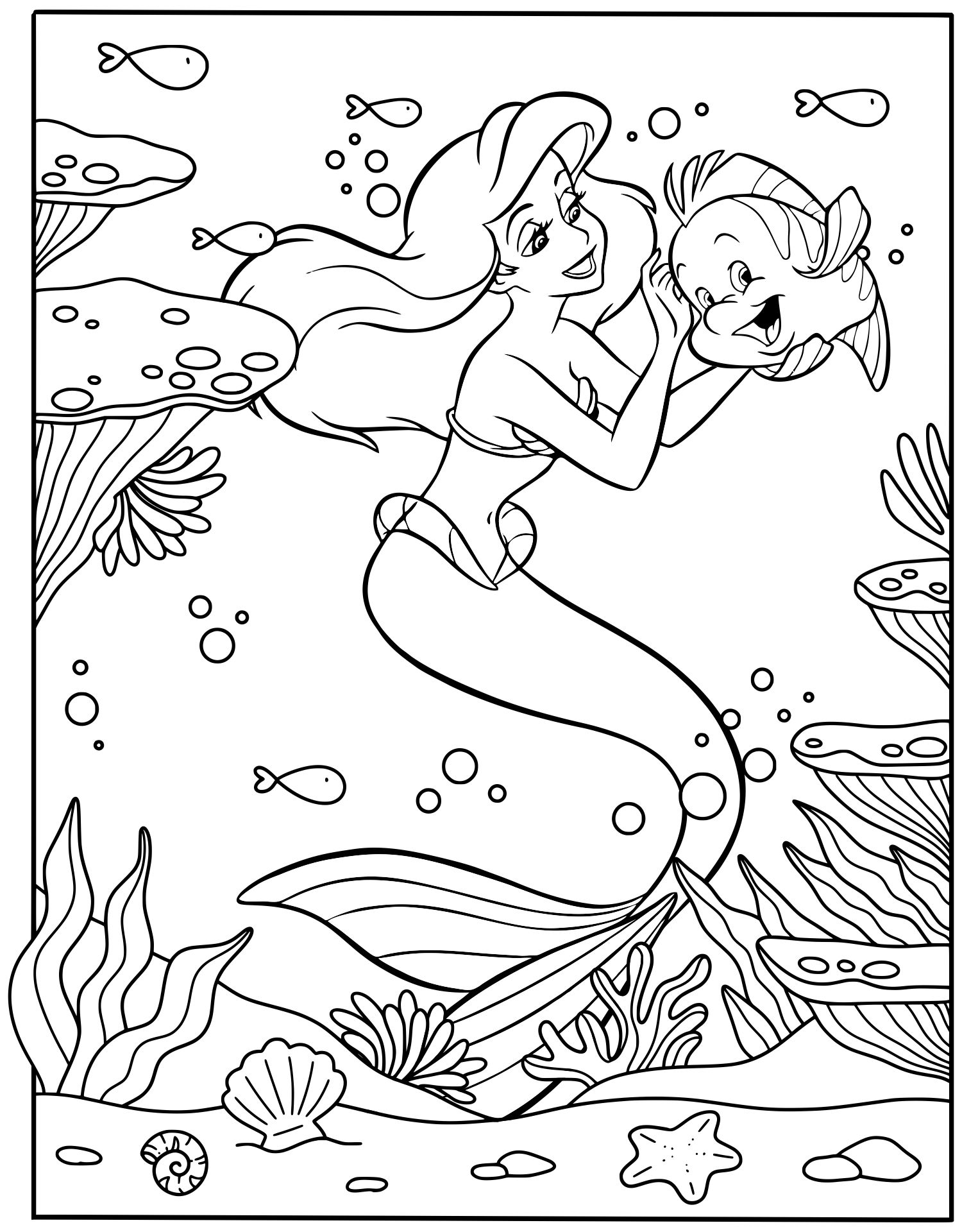 Ariel And Sisters Coloring Pages ariel-and-sisters-coloring-pages