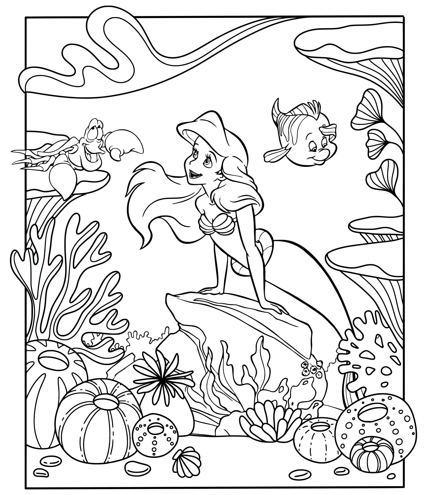 9 Best Disney Princess Ariel Coloring Pages Printable PDF for Free at ...