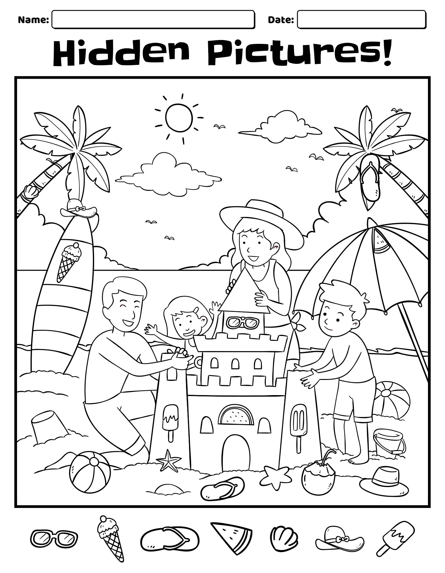 Hidden Object Worksheet