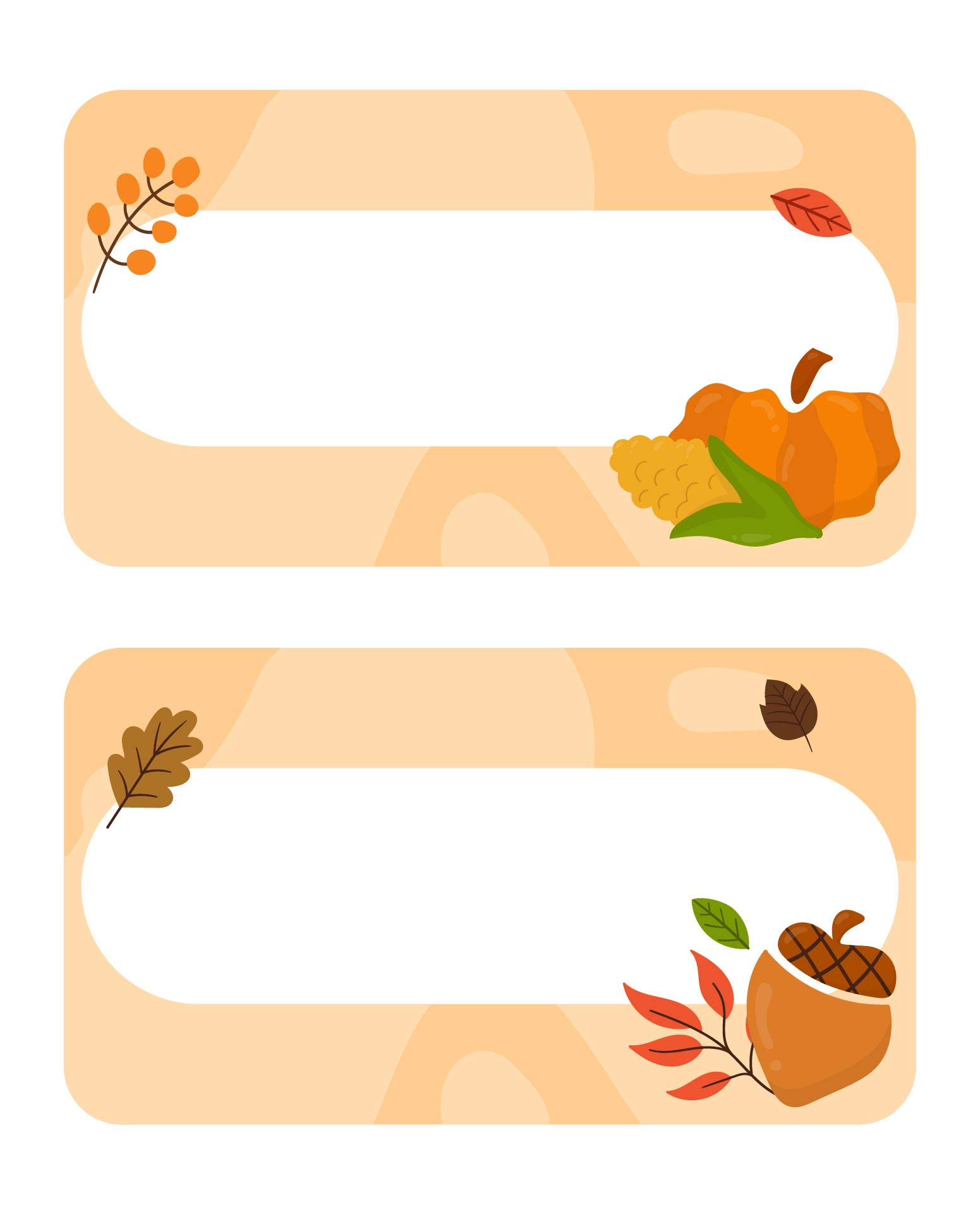 Table Name Tags Printable for Fall