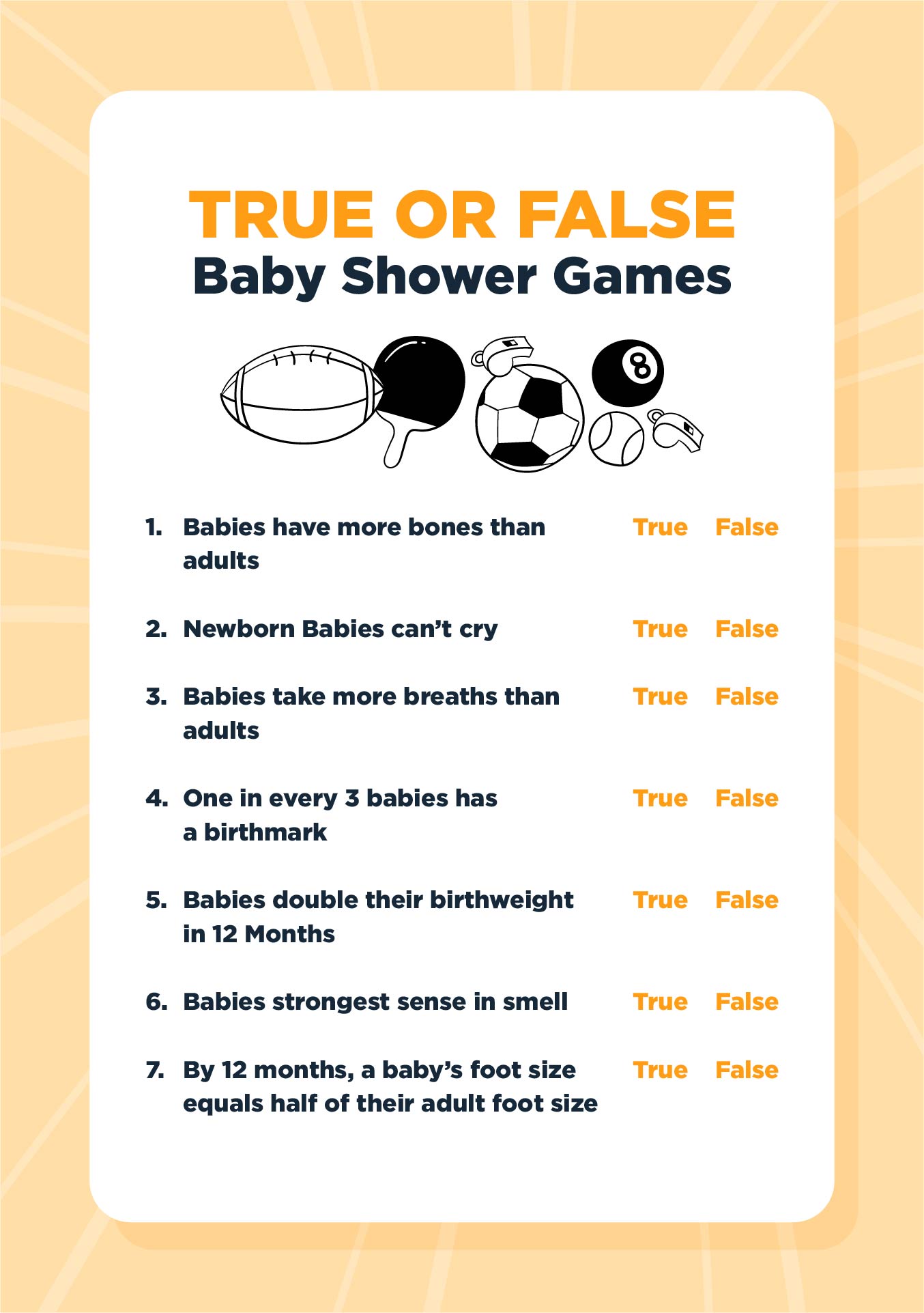 Sports Baby Shower Games