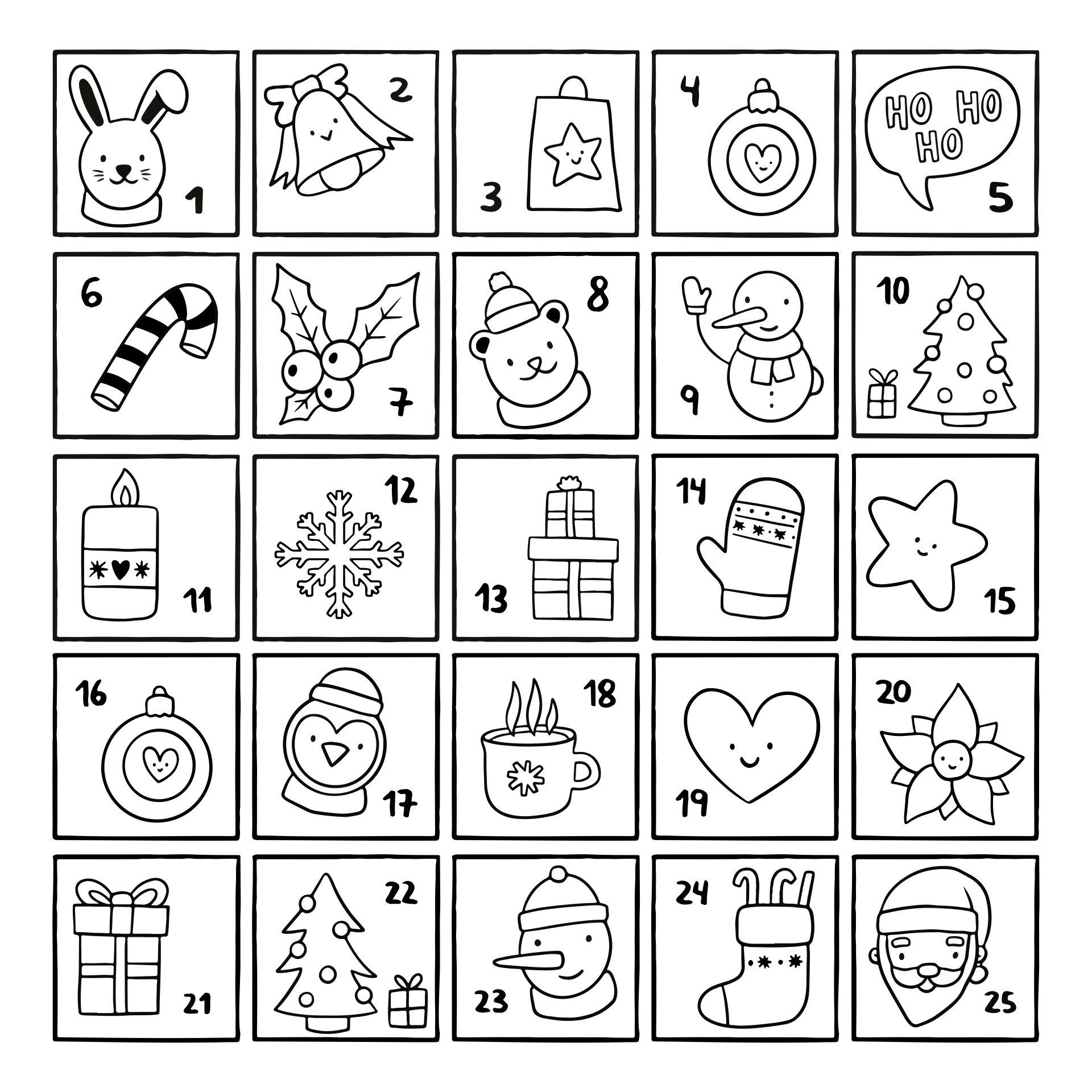 10 Best Advent Calendar Printable To Color - printablee.com
