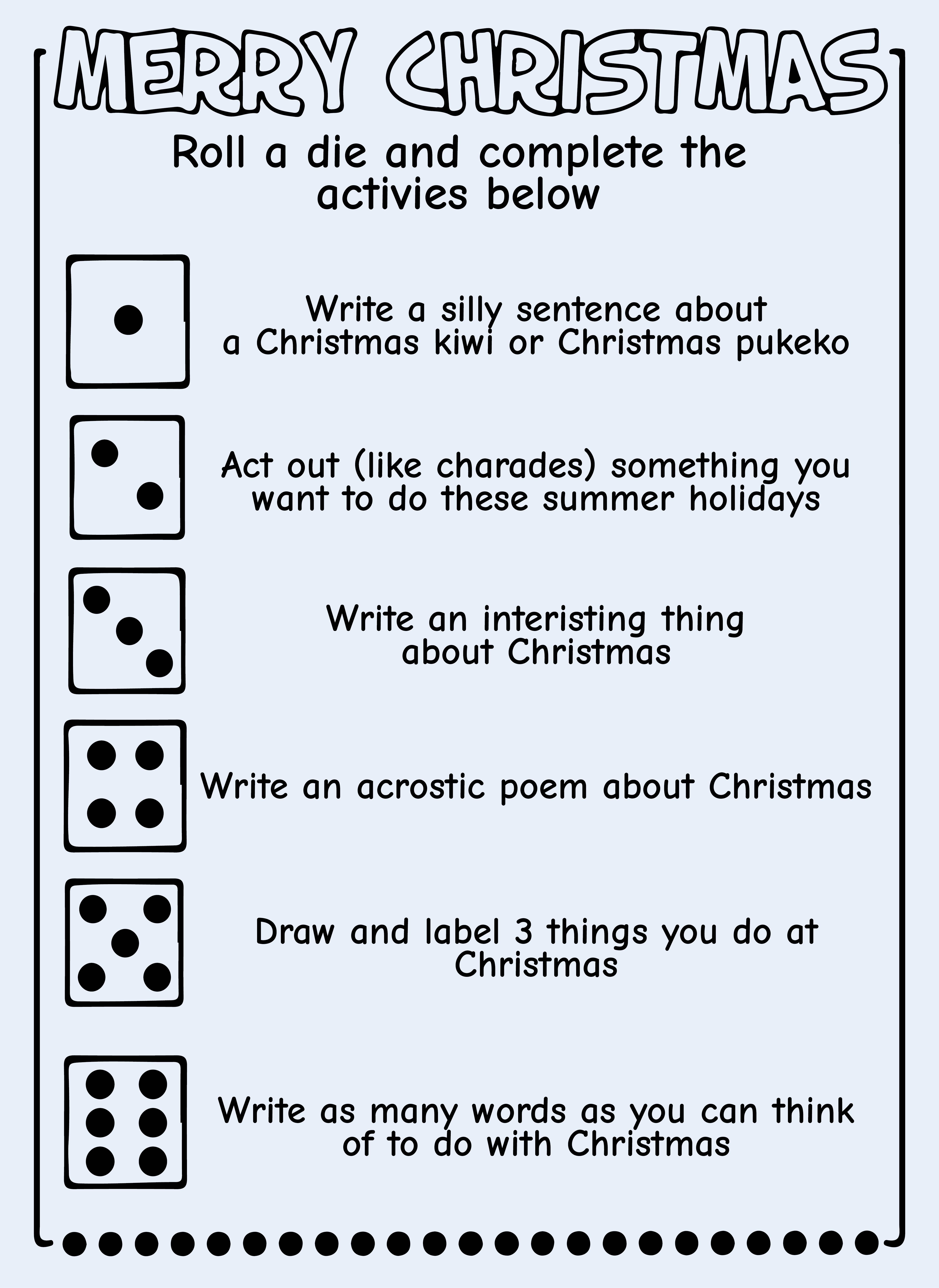  Printable Christmas Activities