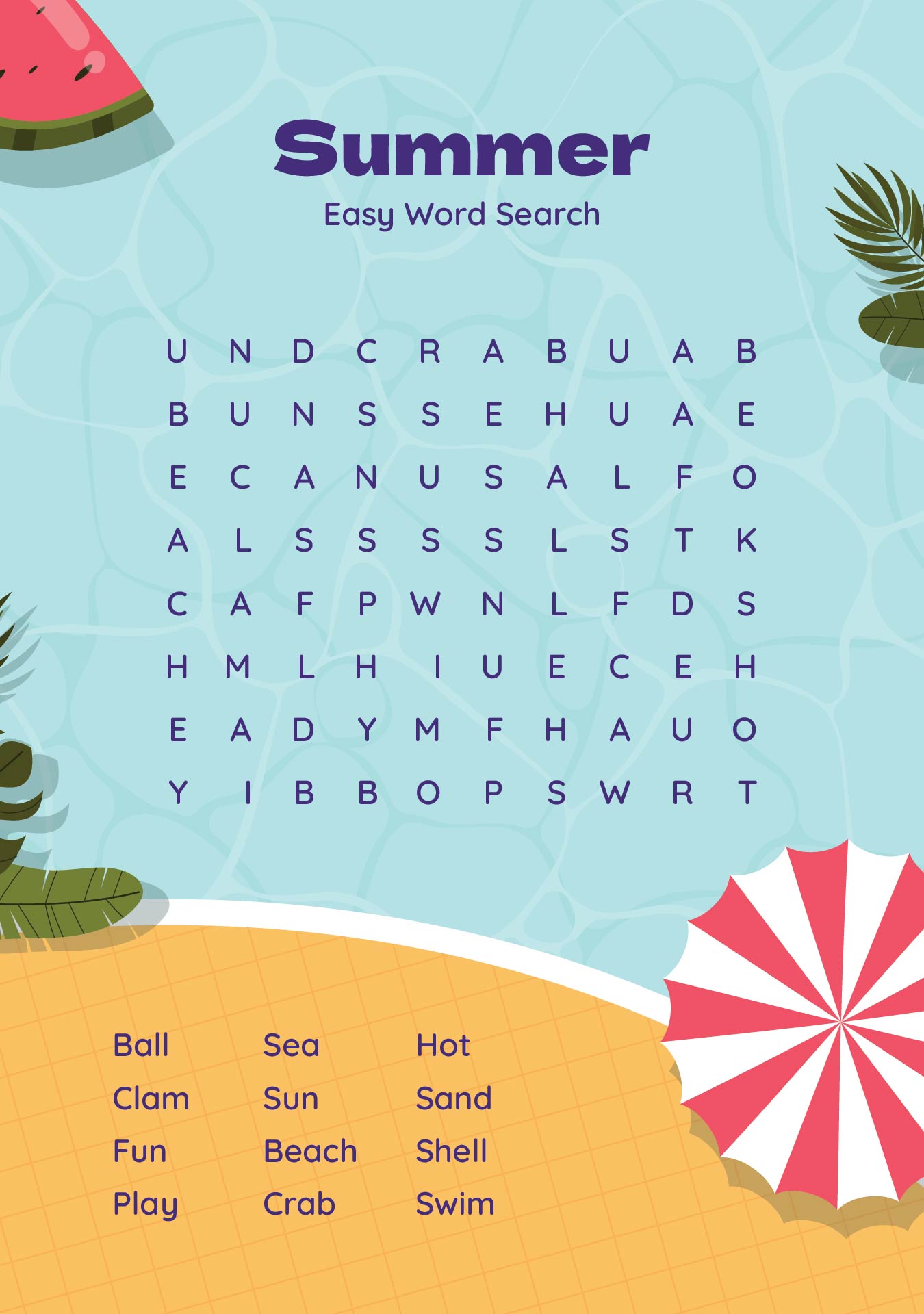  Printable Word Search Easy