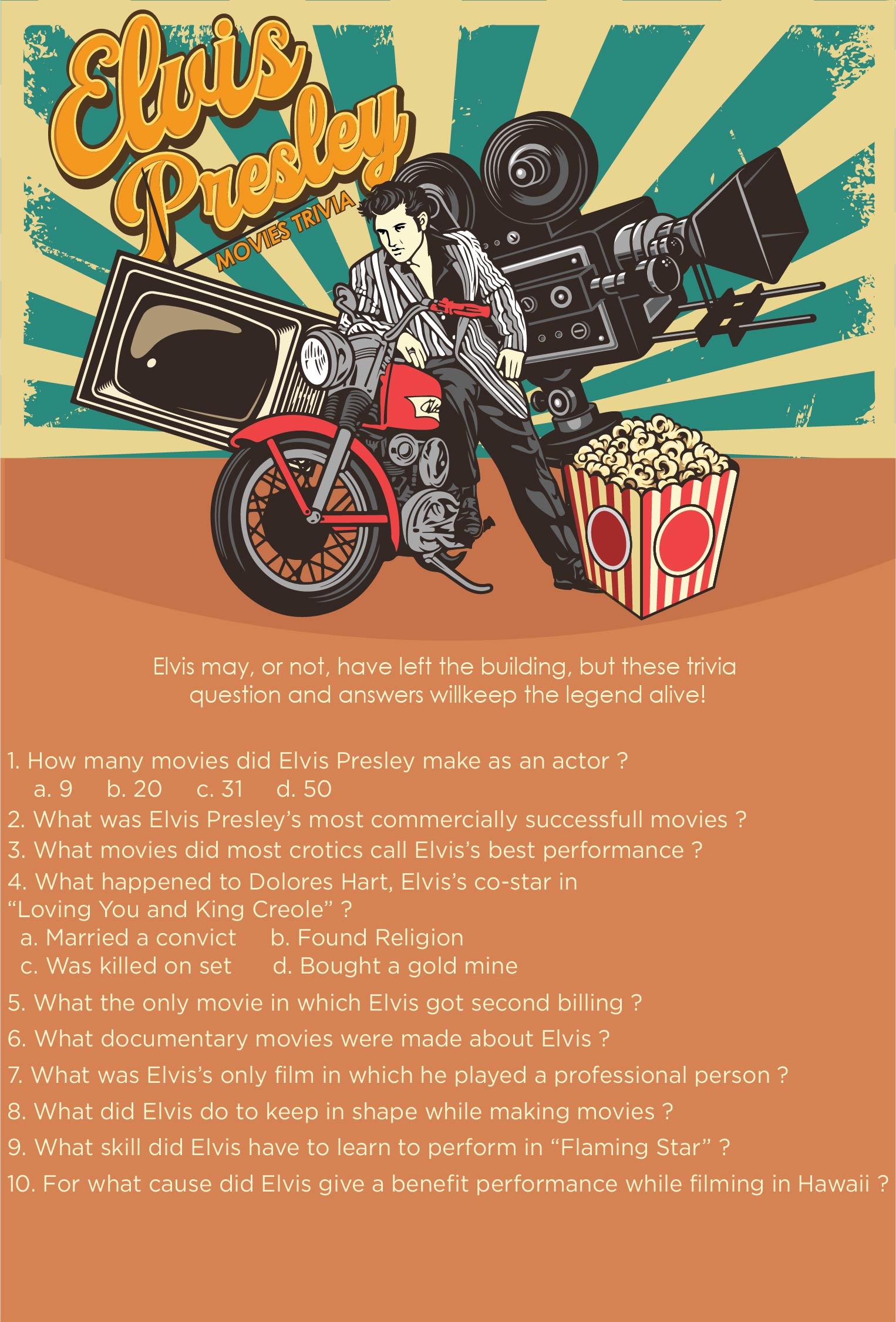 Printable Elvis Trivia Printable World Holiday