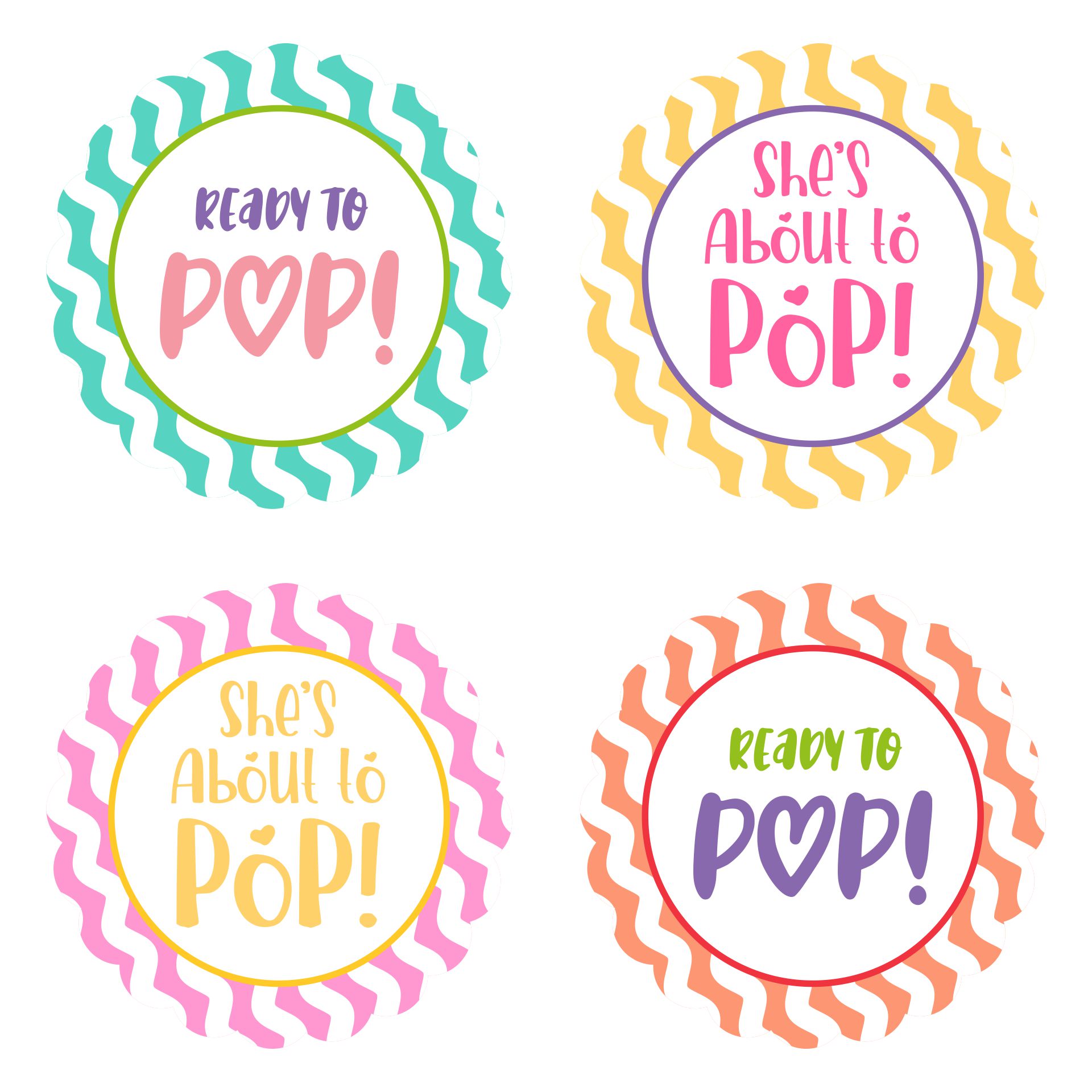 Printable Baby Shower Ready to Pop Labels