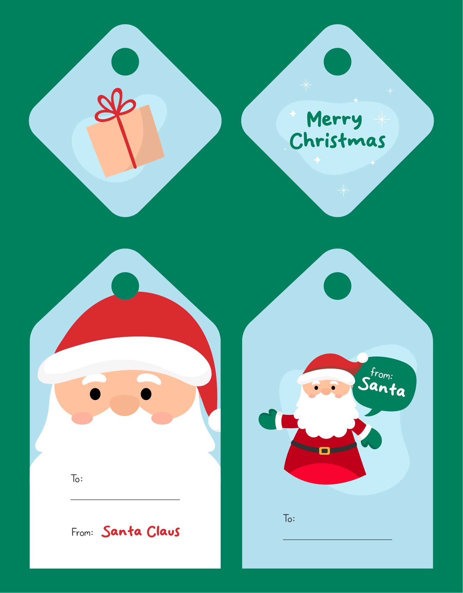 7 Best Printable Christmas Name Tags From Santa - printablee.com