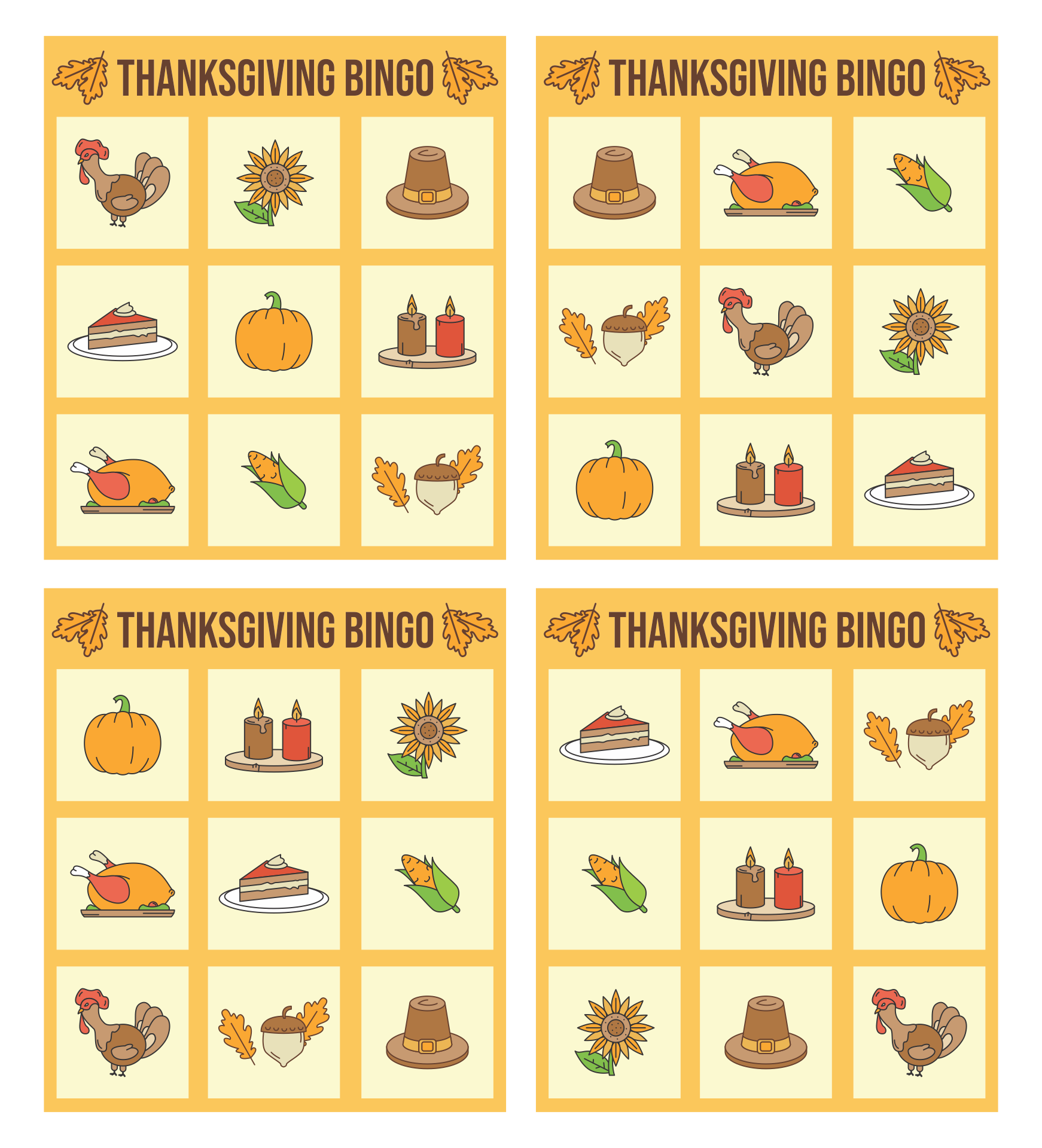 10 Best Adult Thanksgiving Games Printables Free - printablee.com - Thanksgiving Bingo Card Game Printable