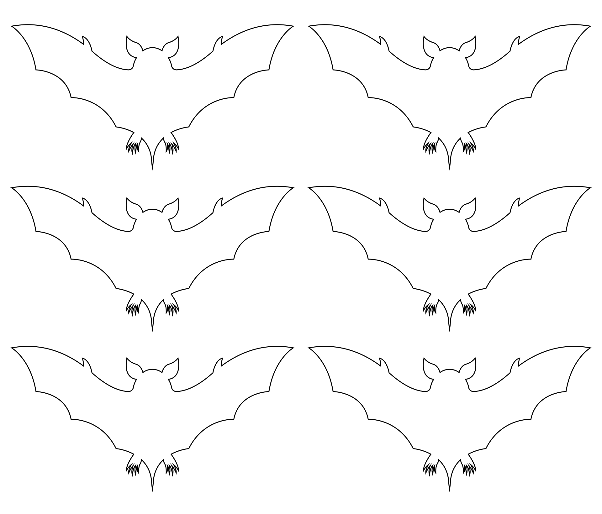 Halloween Bat Stencil Cutouts Printable