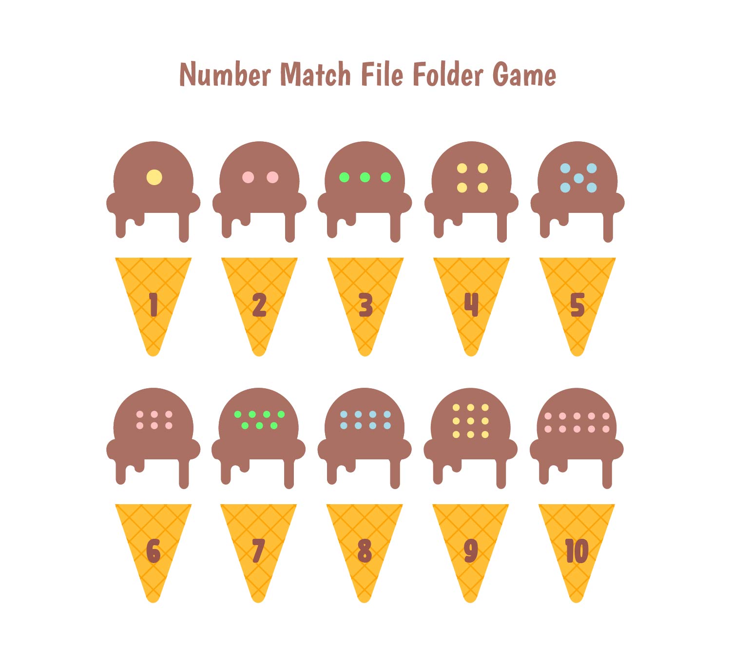 Number Match File Folder Game