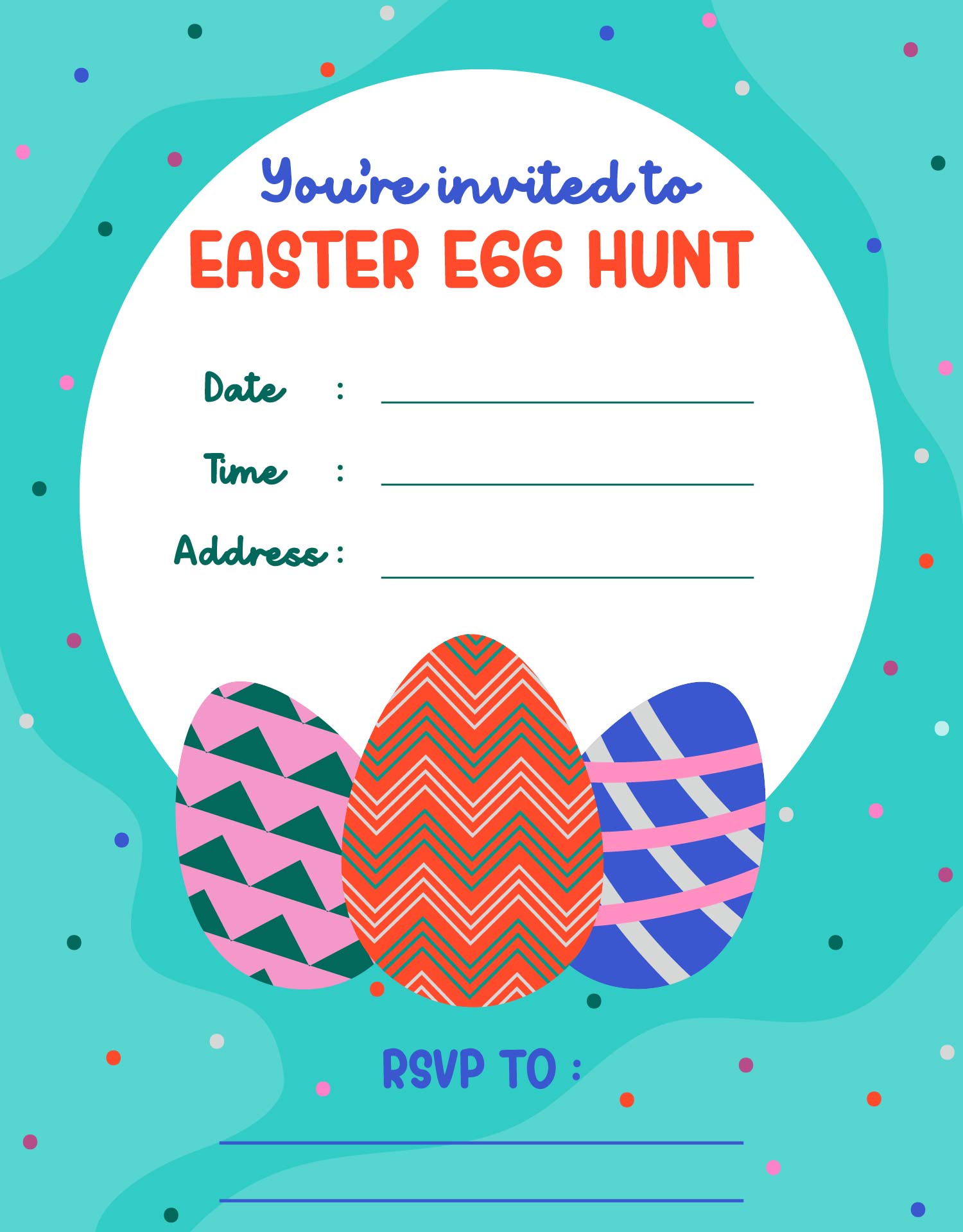 Printable Easter Egg Hunt Invitations