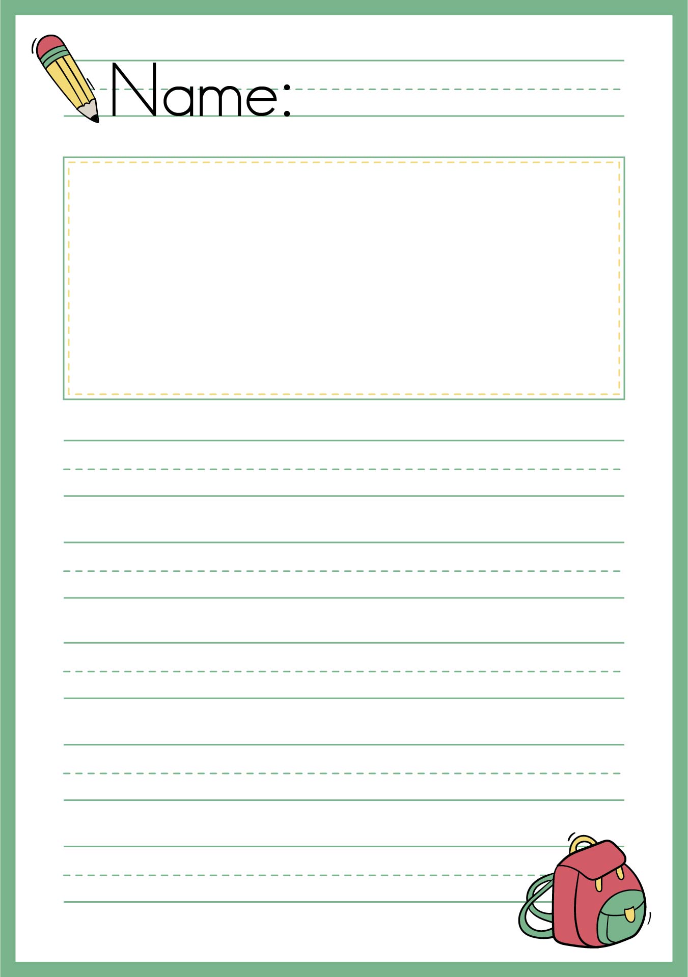 1st Grade Writing Paper Printable